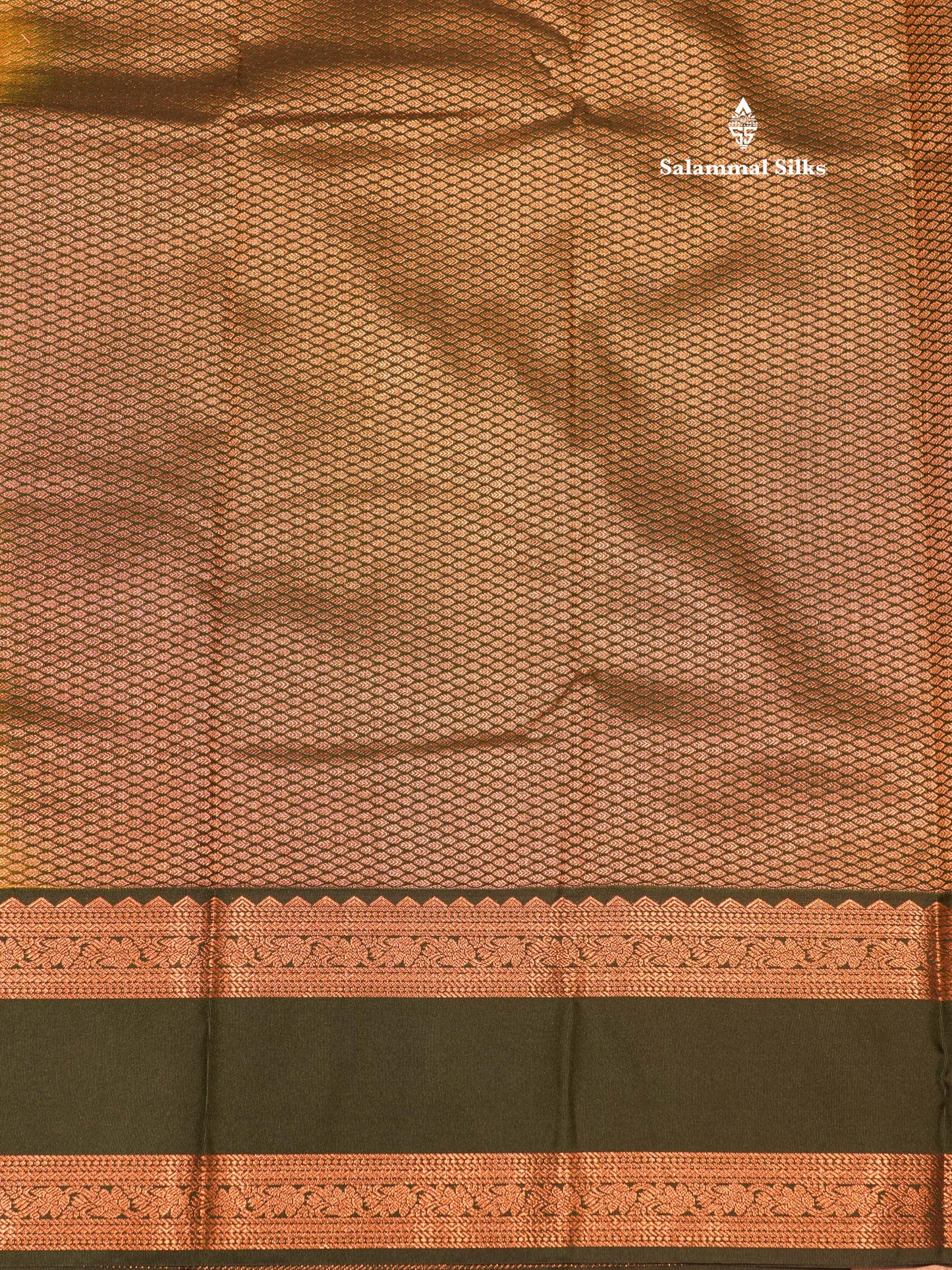 Manthulir Yellow Colour Small Checks Semi Silk Saree With Contrast Bottle Green Double Border