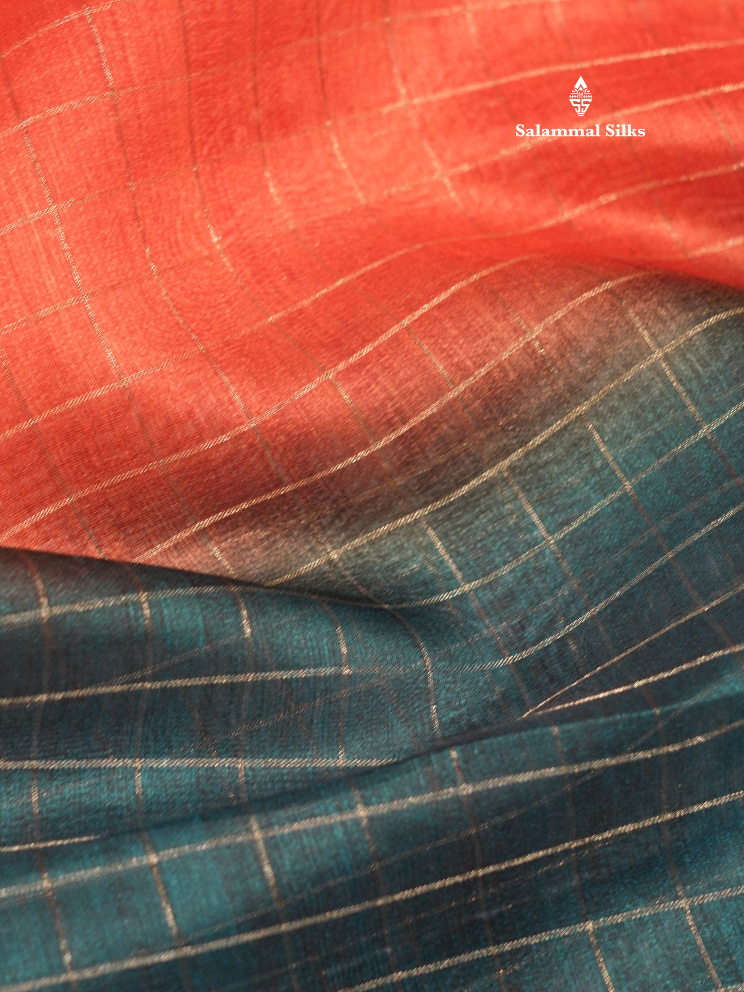 Fancy Cotton Mix Saree MultiColour Body Checks With Floral Kalamkari Blouse