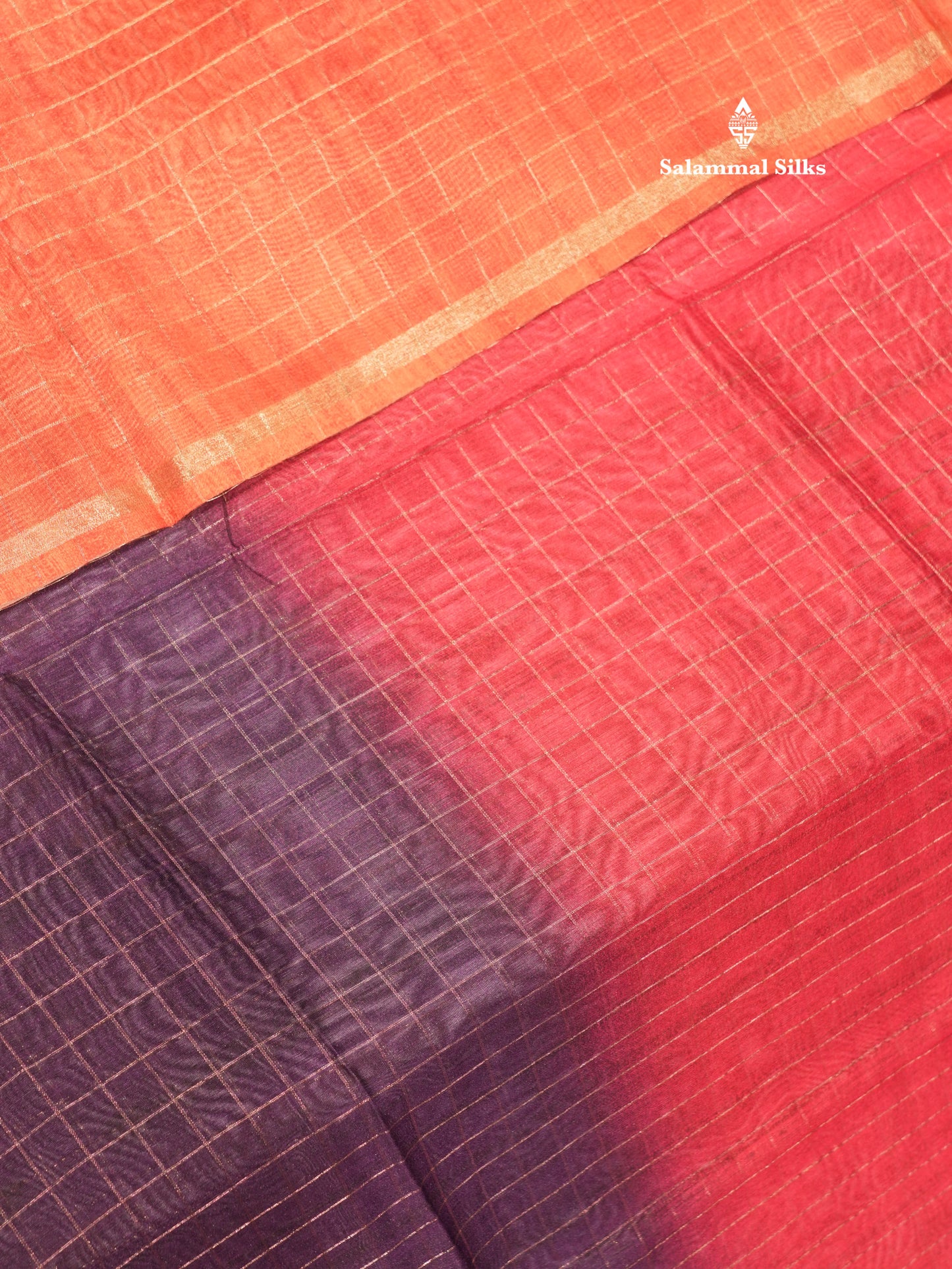 Fancy Cotton Mix Saree MultiColour Body Checks With Floral Kalamkari Blouse