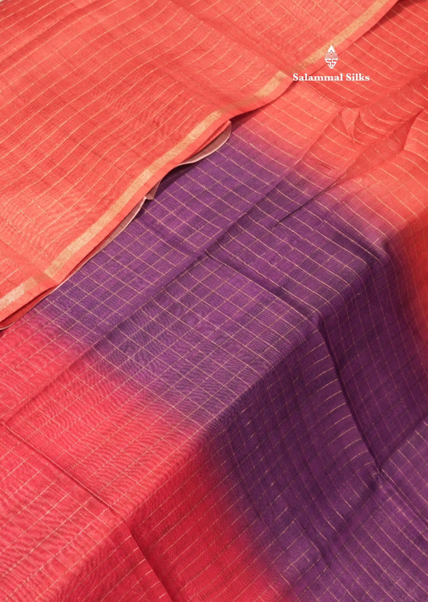 Fancy Cotton Mix Saree MultiColour Body Checks With Floral Kalamkari Blouse