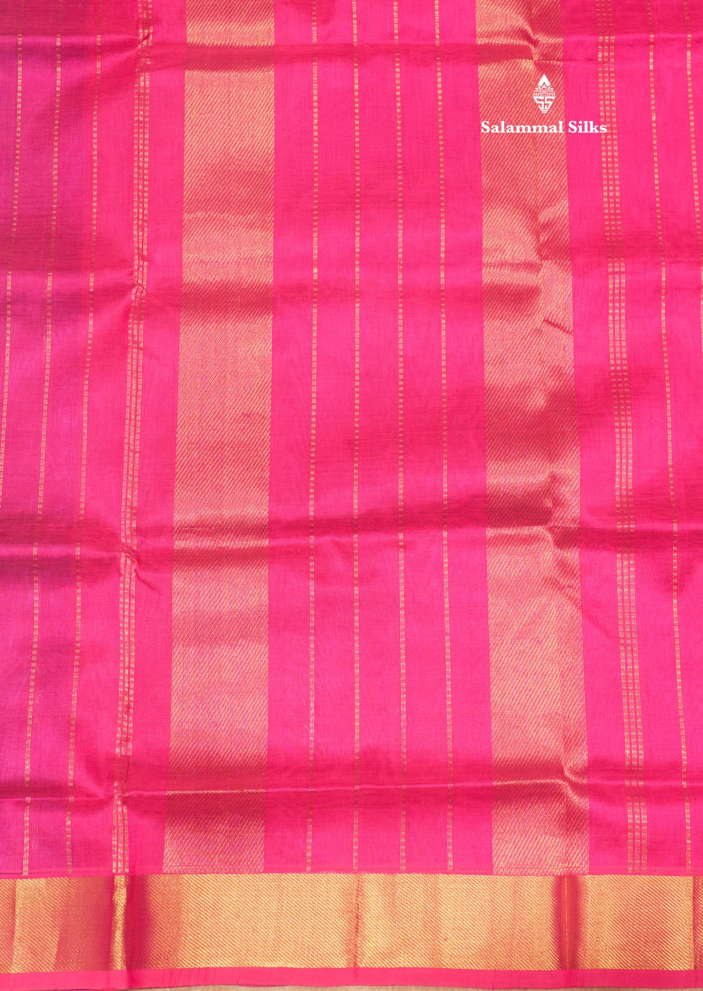 Blue Colour Pure Silk Cotton Saree With Contrast Pink Border