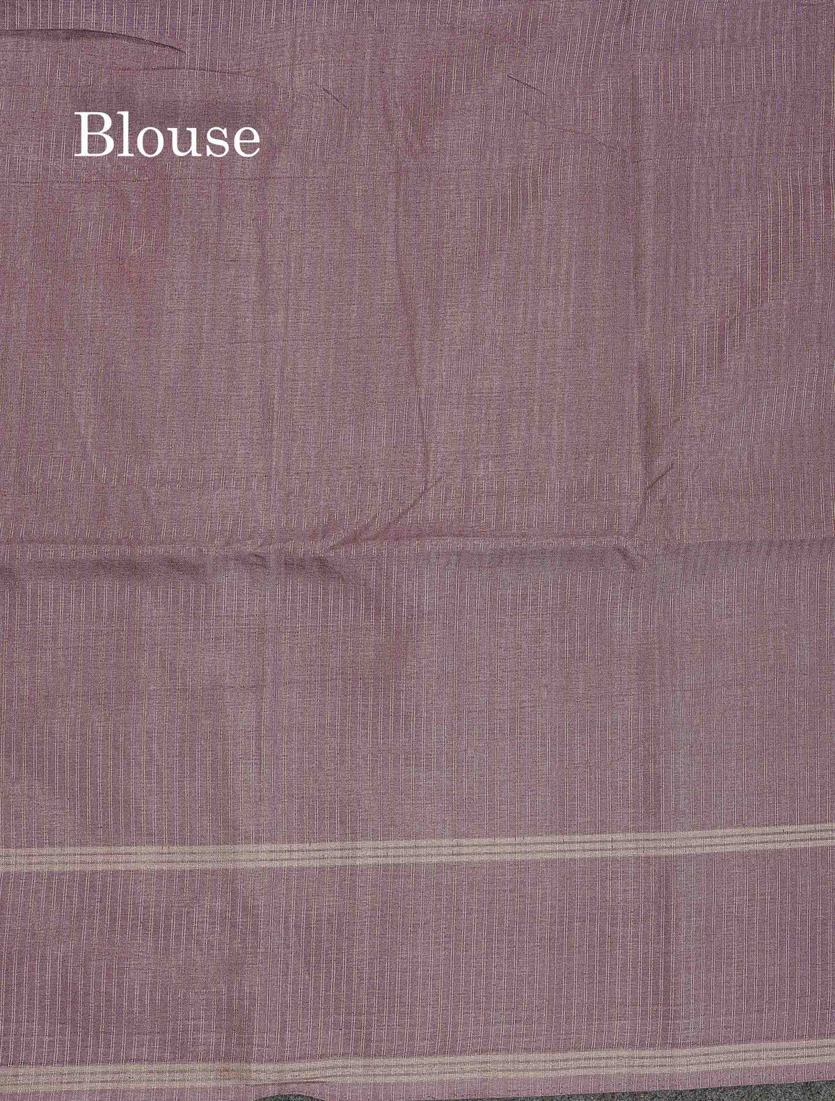Semi Tussar Saree - Peach Colour Body With Plain Border