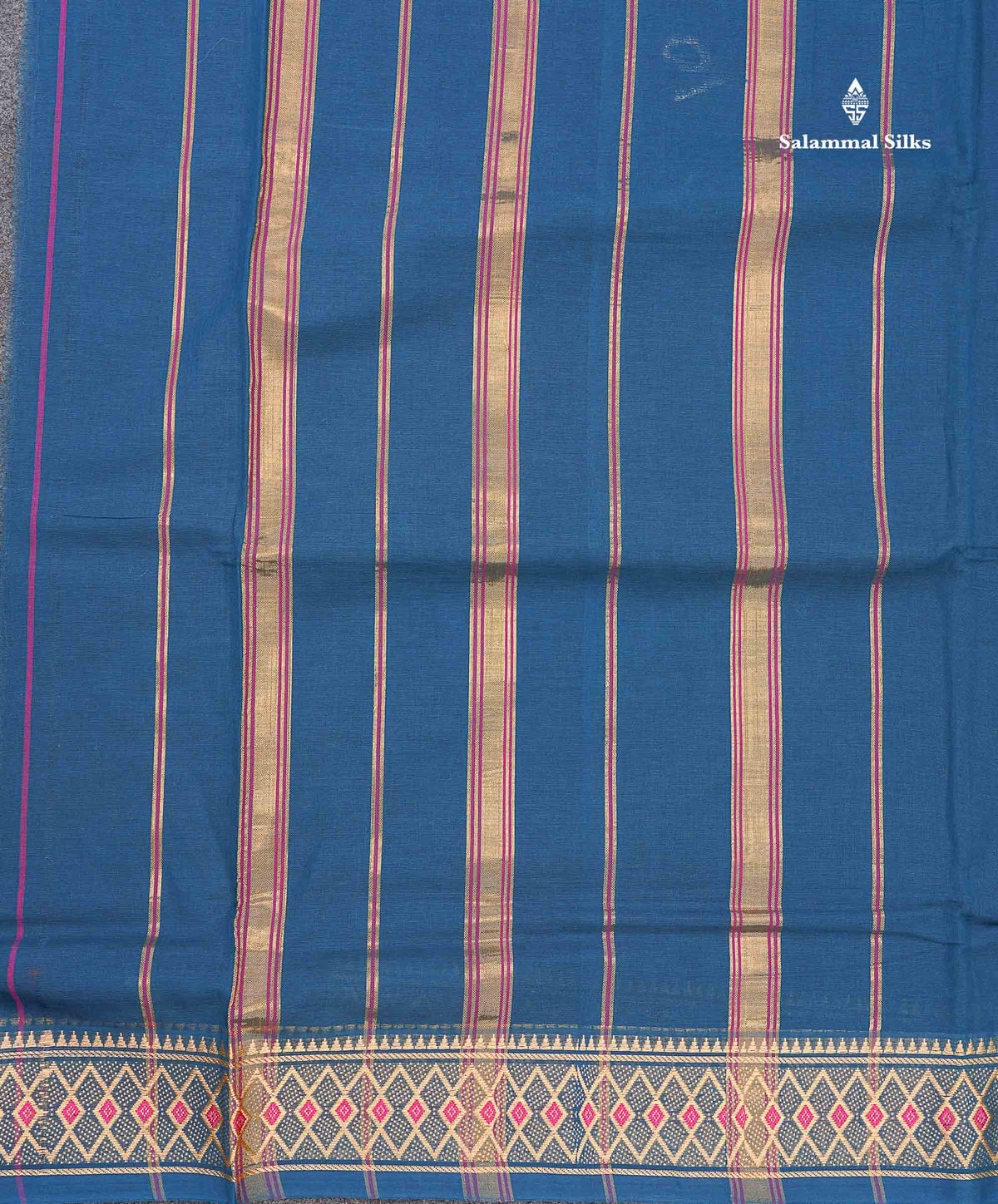 9 Yards Beautiful Reddish Pink Plain Pure Cotton Saree With Maroon Traditional Temple Border