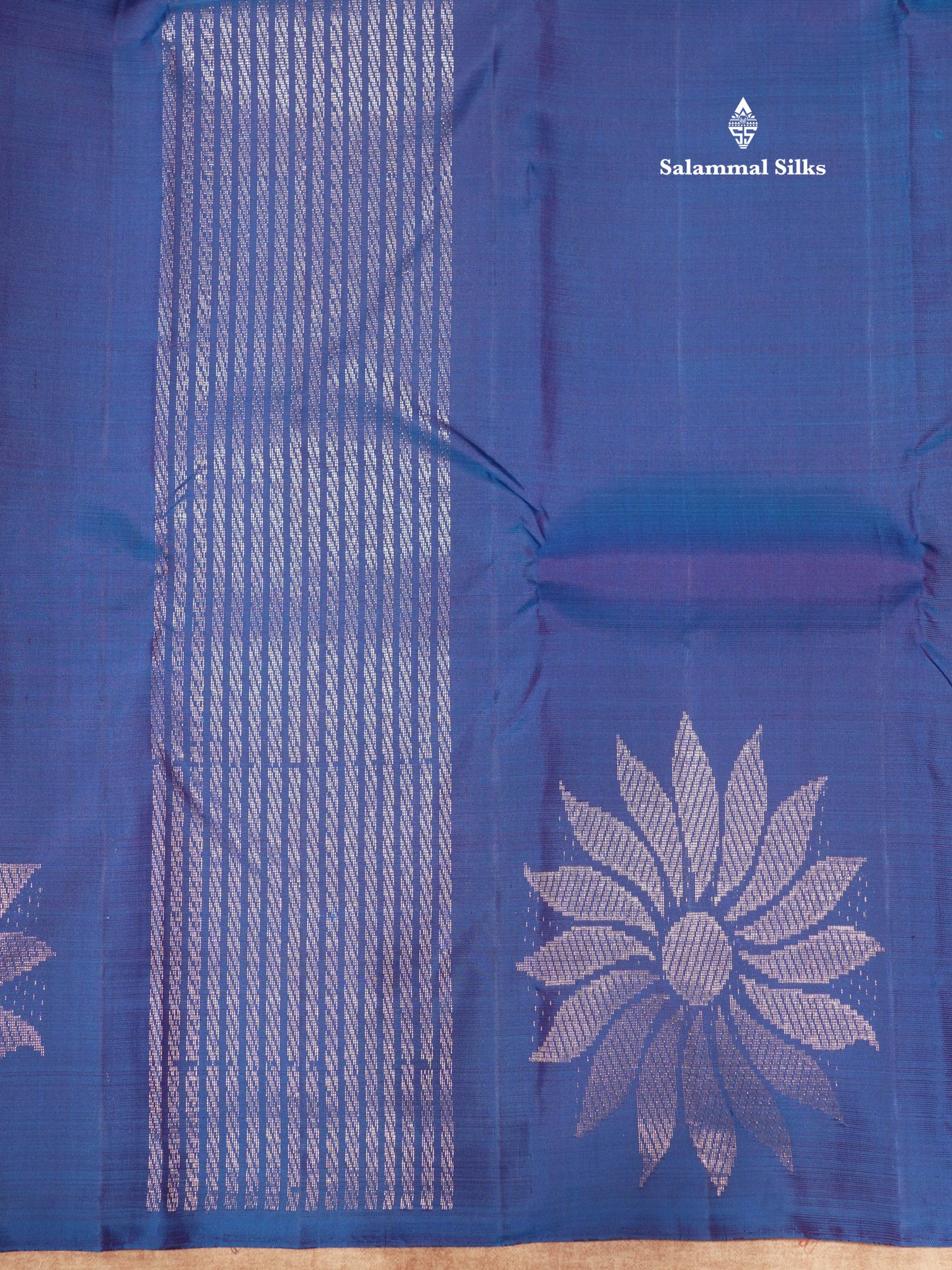 Blue Colour Pure Kanjivaram Silk Saree With Pink Blouse