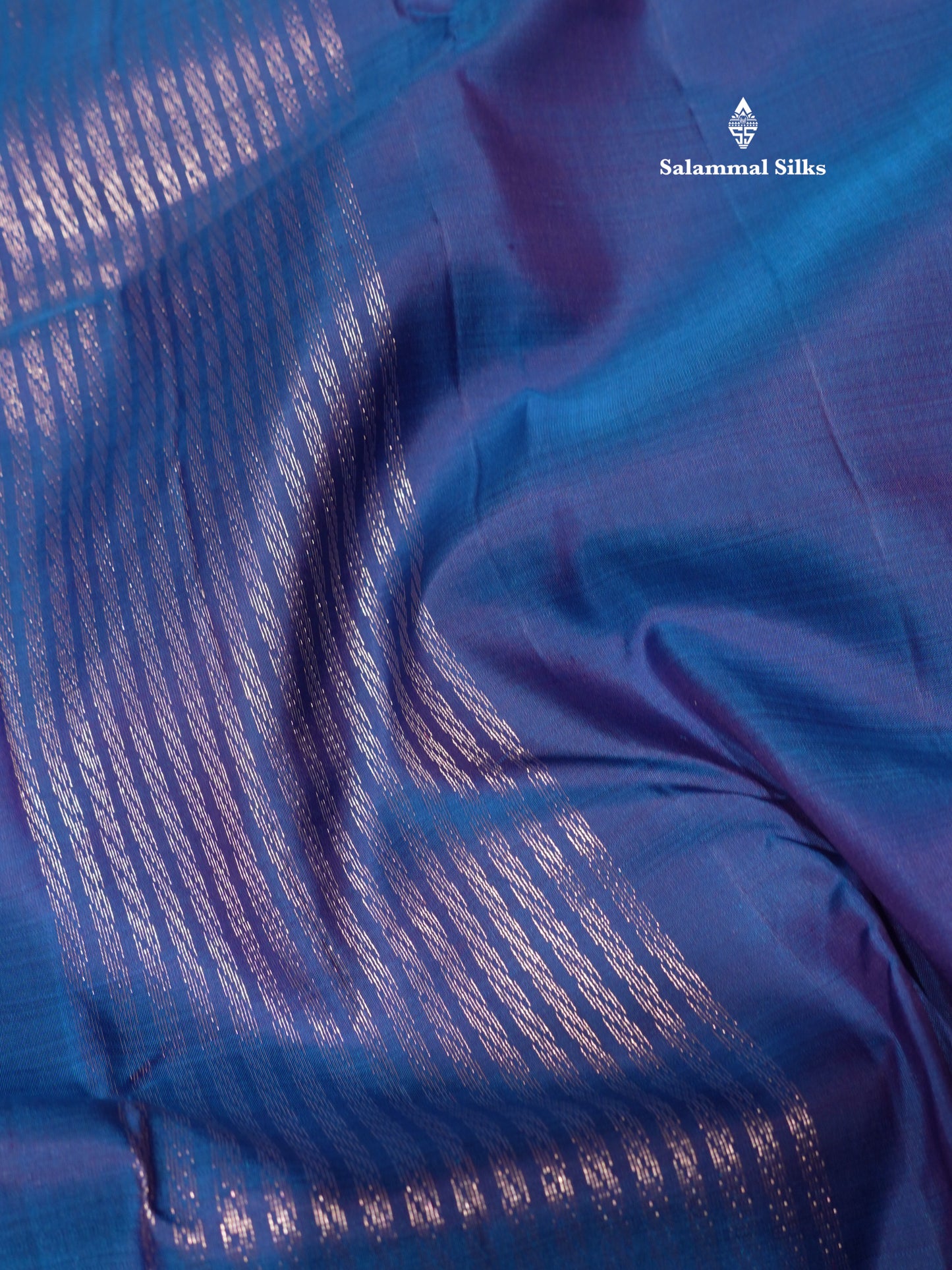Blue Colour Pure Kanjivaram Silk Saree With Pink Blouse