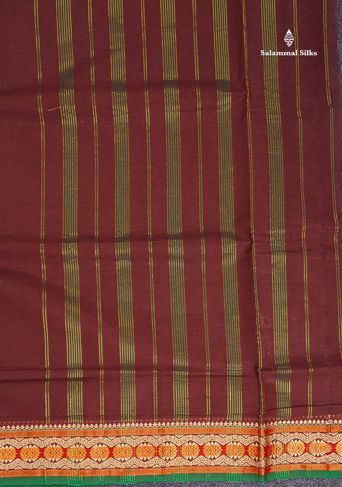 9 Yards Beautiful Navy Blue Plain Pure Cotton Saree With Maroon Border