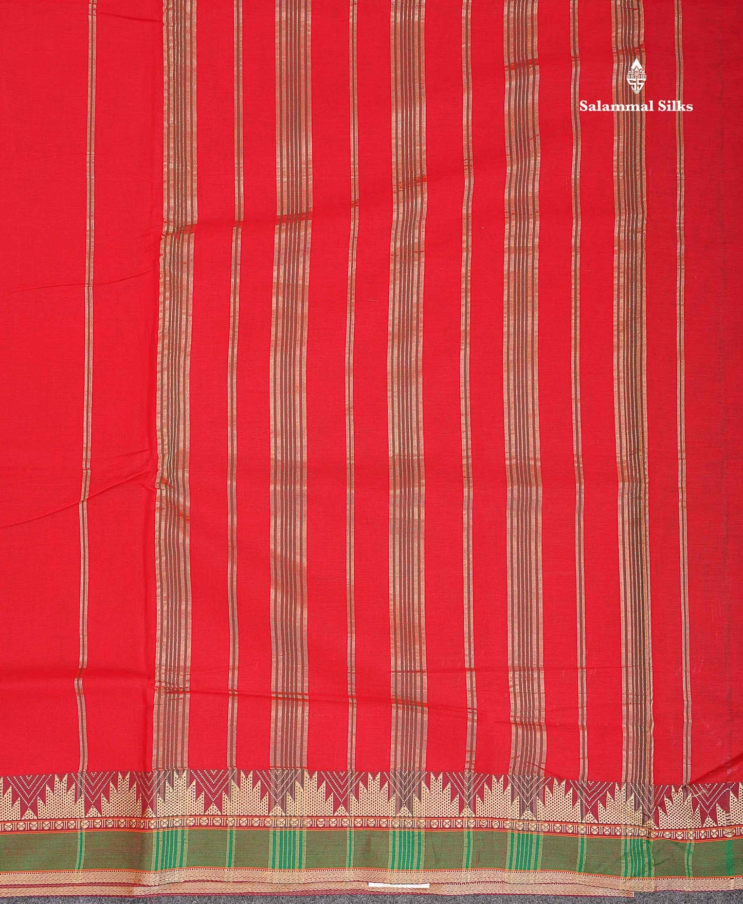 9 Yards Beautiful Reddish Pink Plain Pure Cotton Saree With Maroon Traditional Temple Border