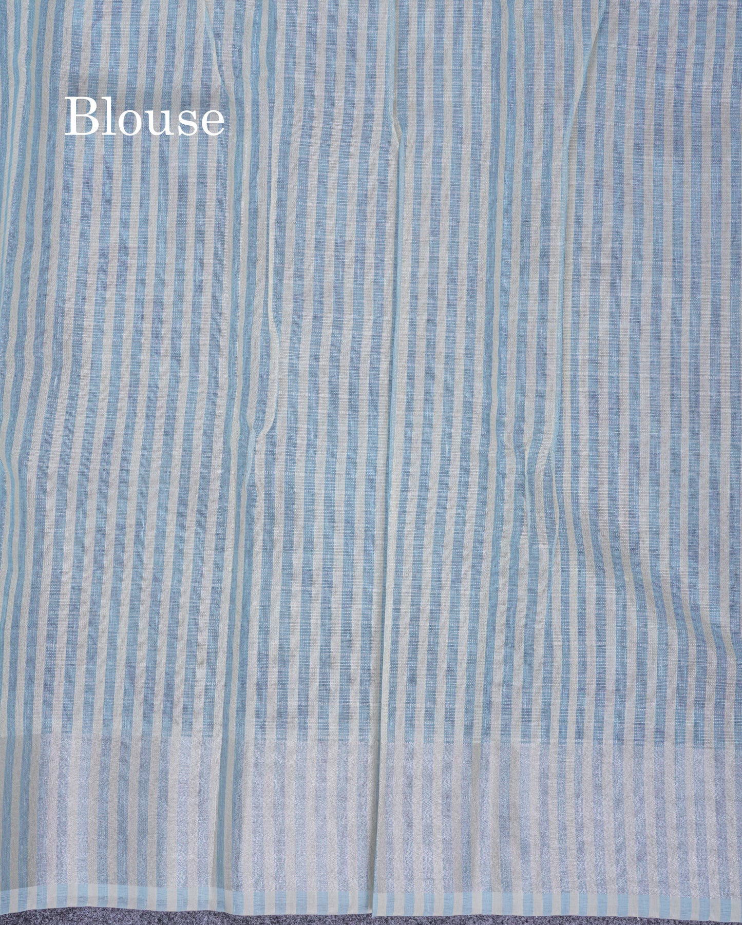 Pastel Blue Tissue Kota Cotton Printed Saree With Tissue Border