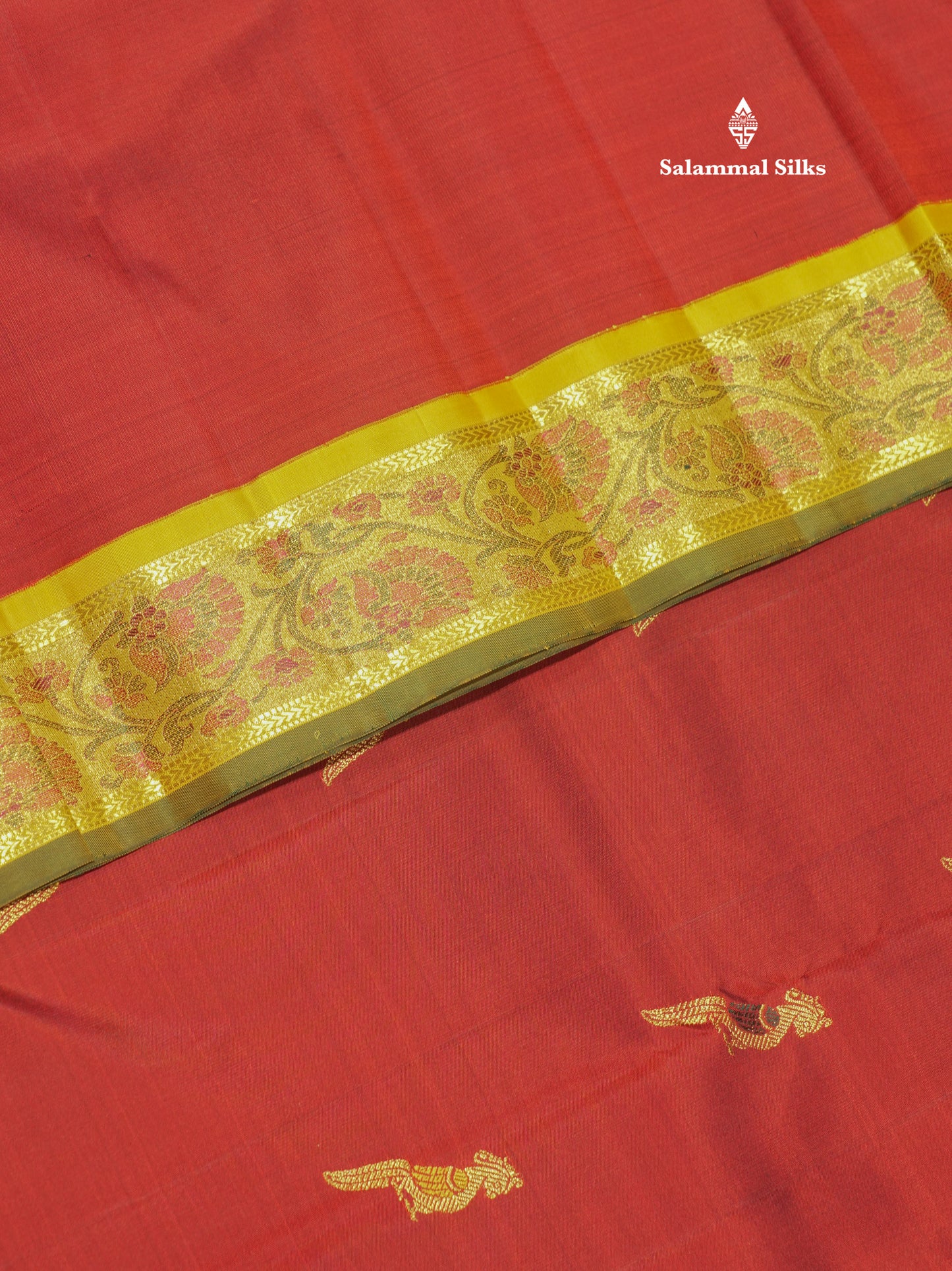 Maroon Colour Pure Kanjivaram Silk Saree With Contrast Mustard Yellow Small Border