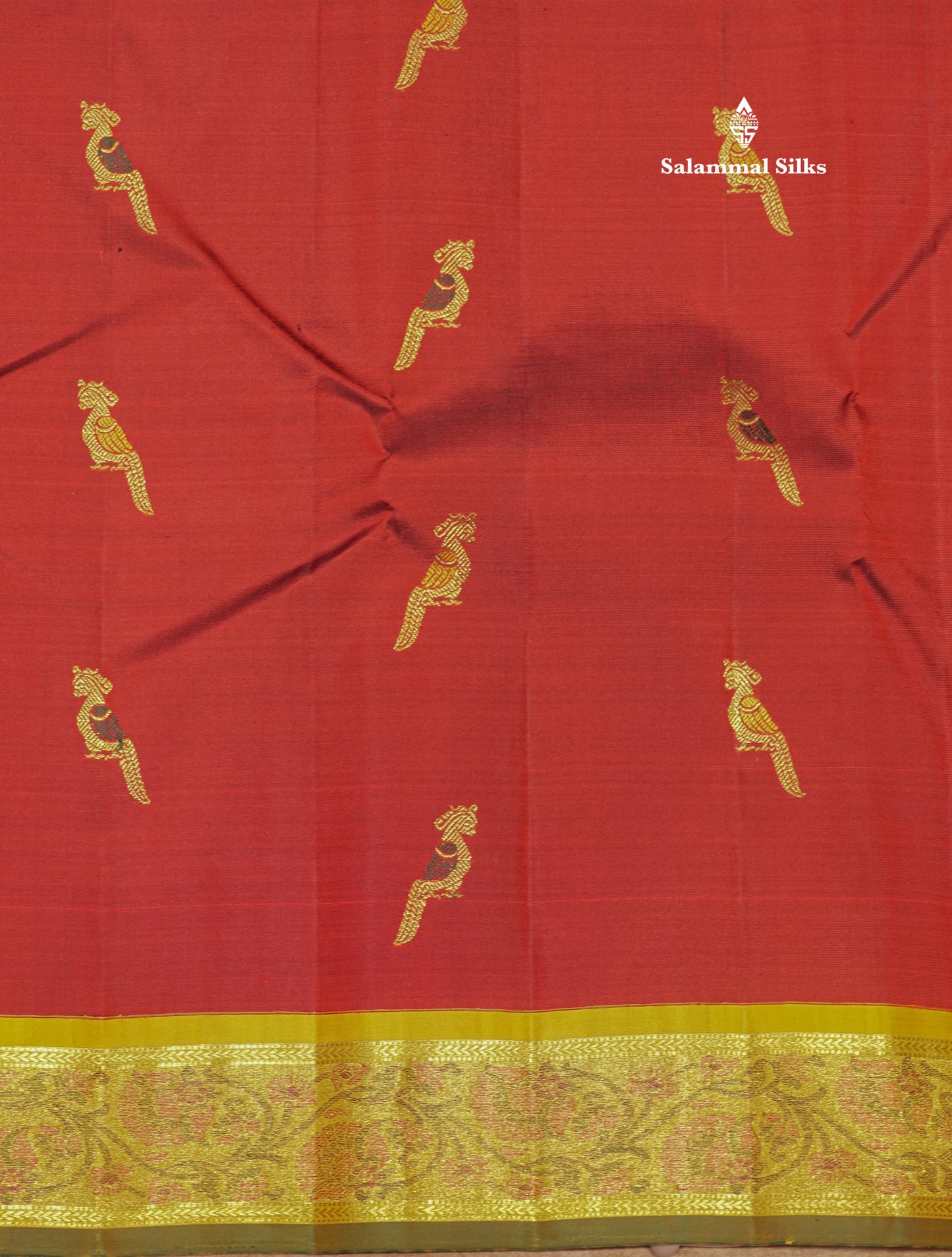 Maroon Colour Pure Kanjivaram Silk Saree With Contrast Mustard Yellow Small Border