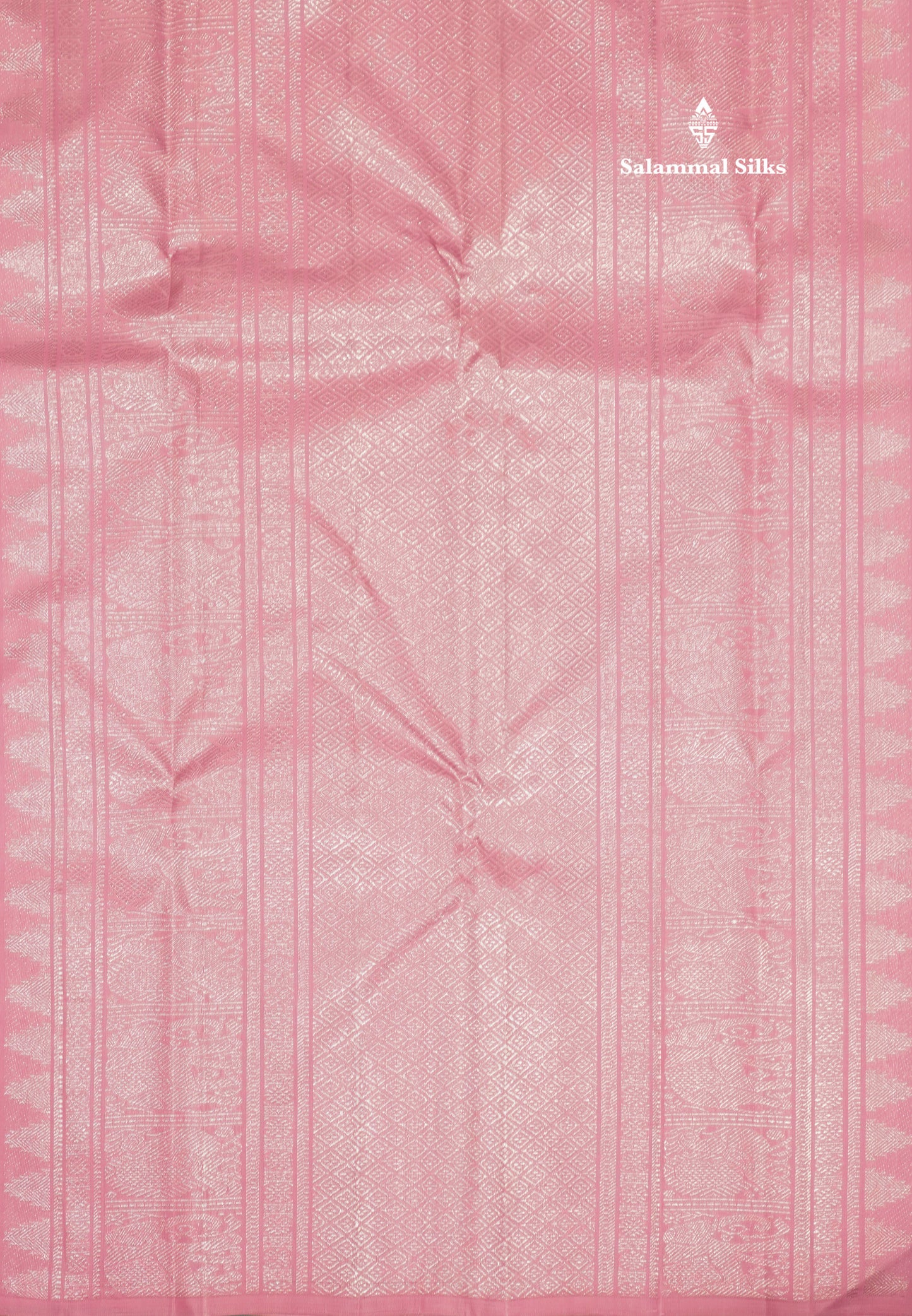 Kanjivaram Beautiful Sea Blue Body Stripe Buttas Pure Silk Saree With Baby Pink Blouse
