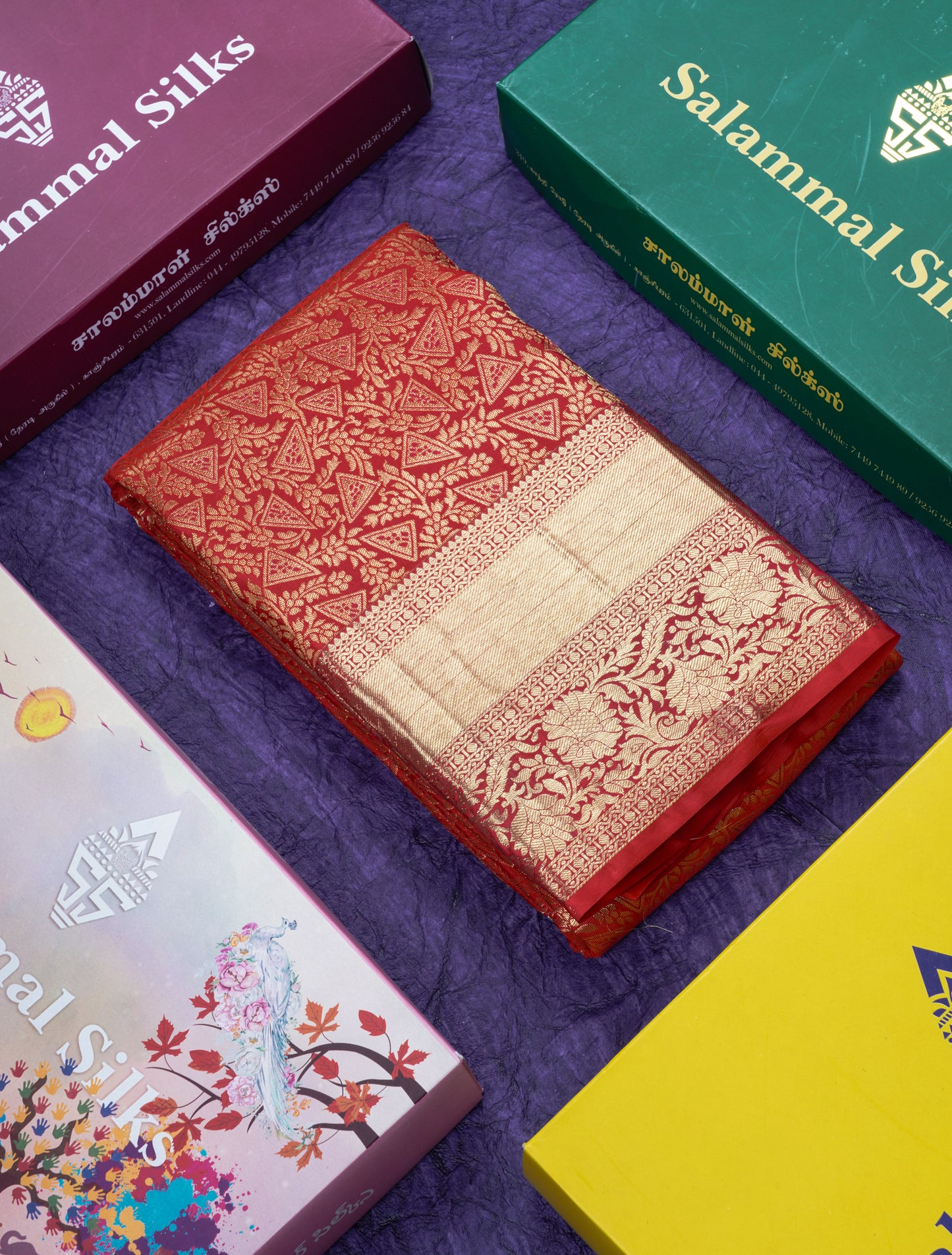 Red Bridal Pure Kanjivaram Silk Saree With Self Border