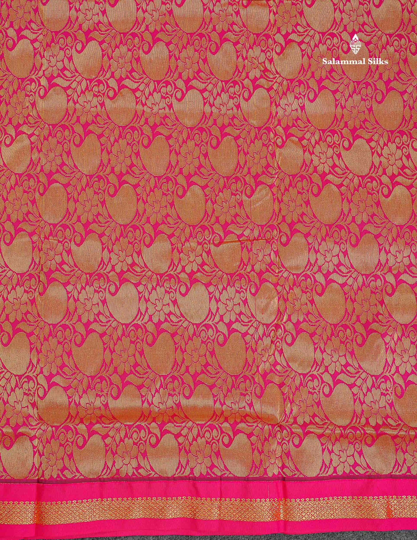 Semi Silk Saree - Ramar Blue Colour Body Zari Buttas With Contrast Pink Small Border | 10 Yards