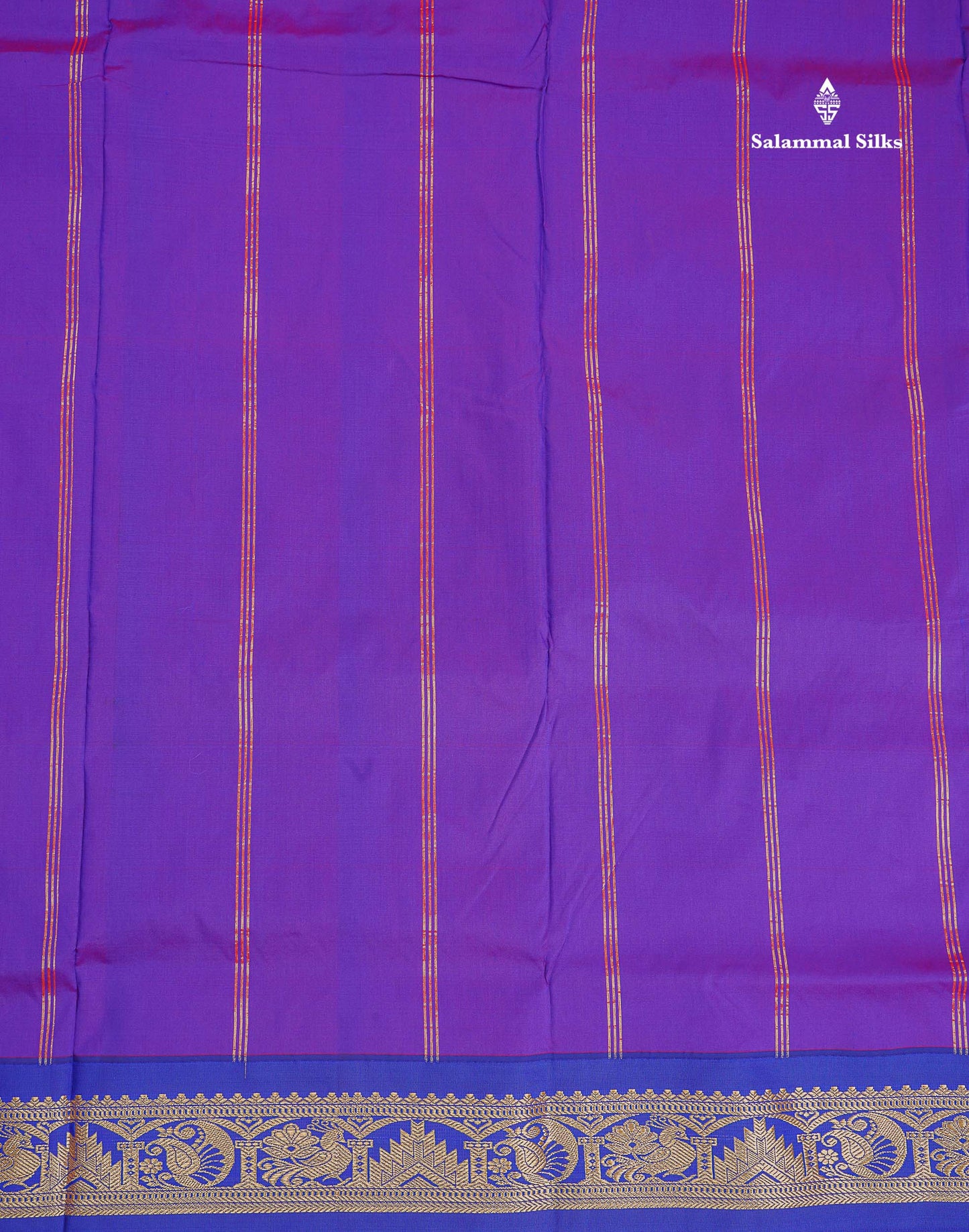 Semi Silk Saree - Pink Colour Body Plain With Contrast Blue Traditional Border | 9 Yards