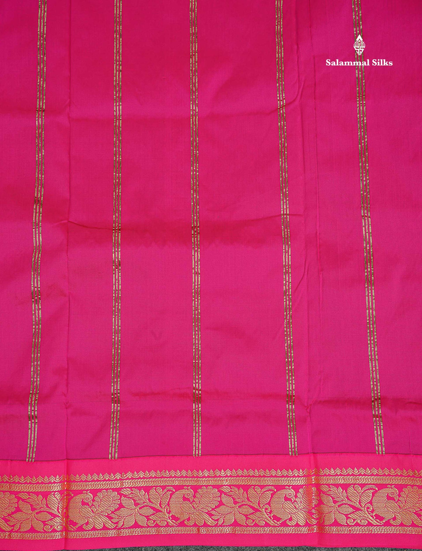 Semi Silk Saree - Peacock Blue Colour Body Plain With Contrast Pink Border | 9 Yards