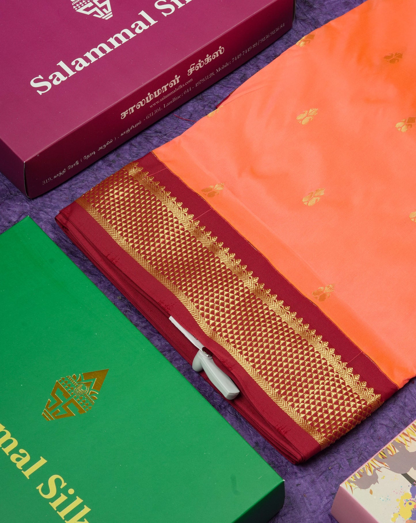 11 Yards Semi Silk Saree Mango Yellow with Contrast Maroon Border