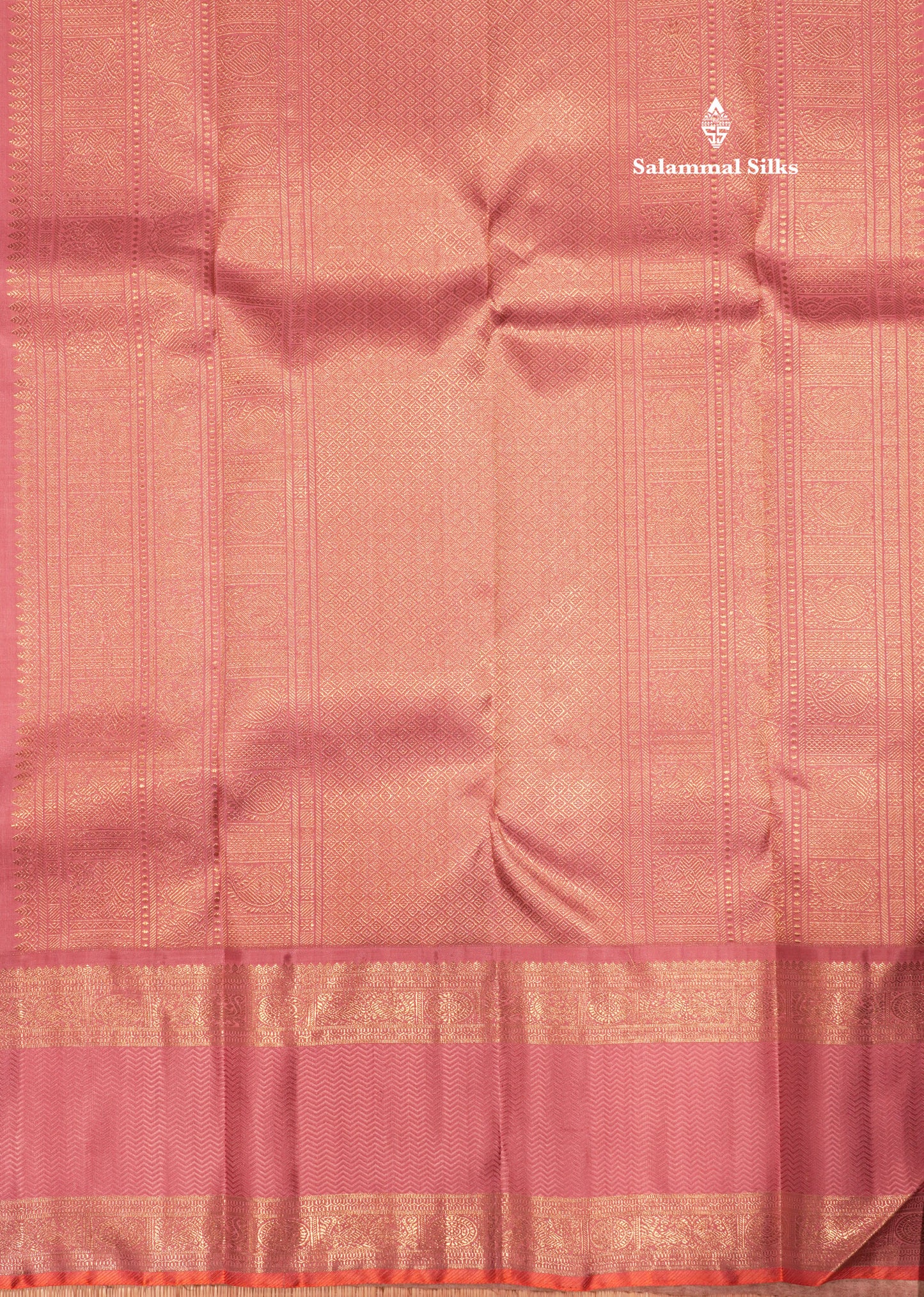 Kanjivaram Beautiful Grey Checks Mayil Chakkaram Traditional 3G Zari Pure Silk Saree With Baby Pink Border
