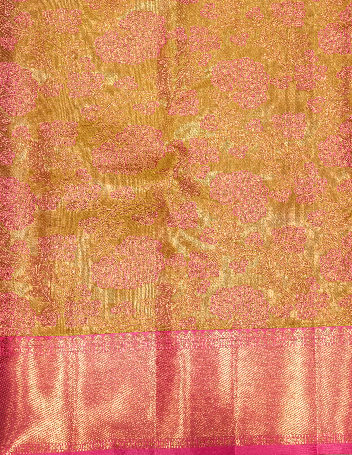 Kanjivaram Beautiful Manthulir Yellow Pure Silk Saree With Baby Pink Blouse
