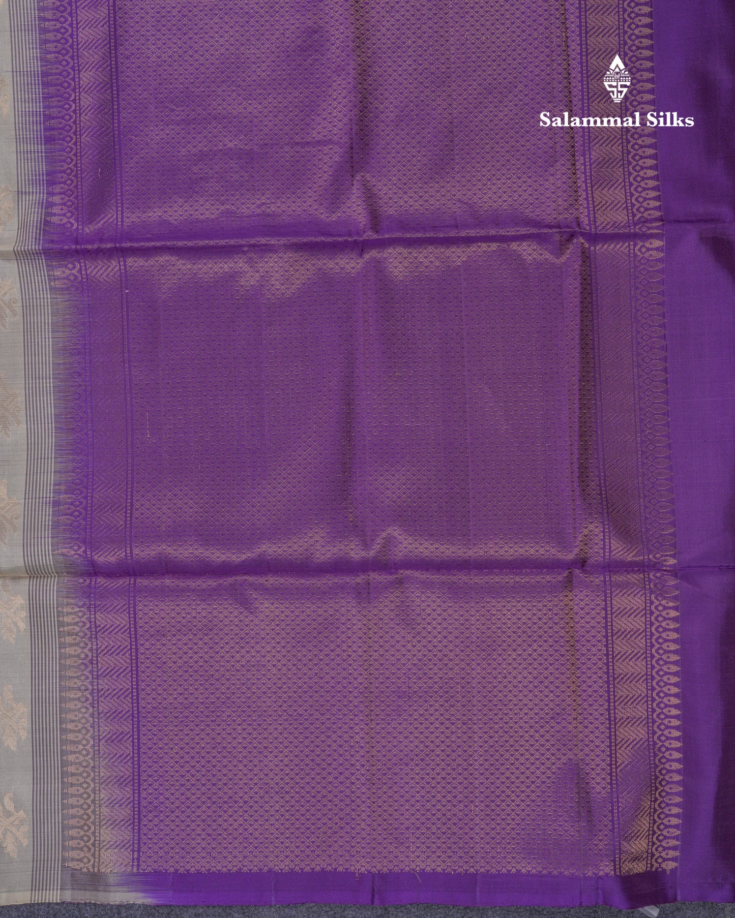 Beautiful Cream Sandal Pure Kanjivaram Soft Silk Saree With Contrast Dark Purple Blouse