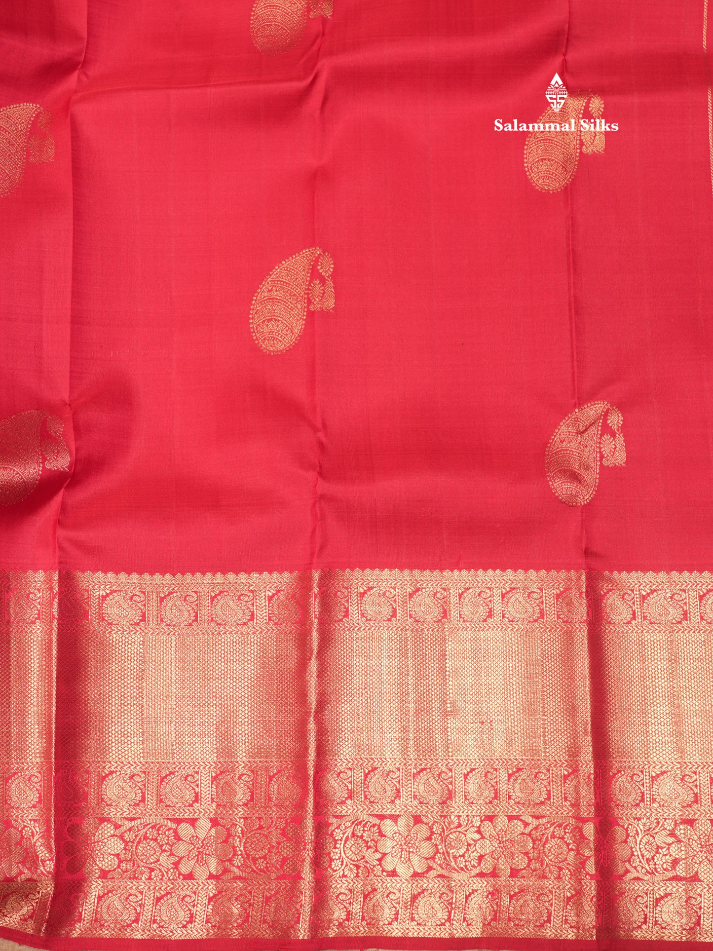 Kanjivaram Beautiful Red Pure Silk Saree With Pista Green Blouse