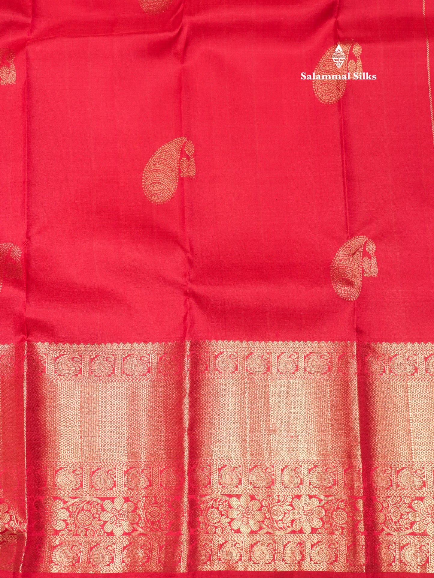 Kanjivaram Beautiful Red Pure Silk Saree With Pista Green Blouse