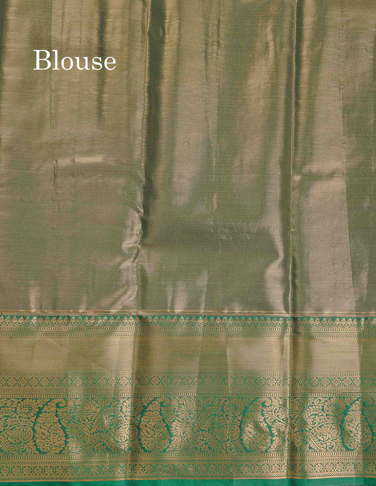 Tissue Bridal Semi Silk Saree - Peach Colour Body With Contrast Bottle Green Border