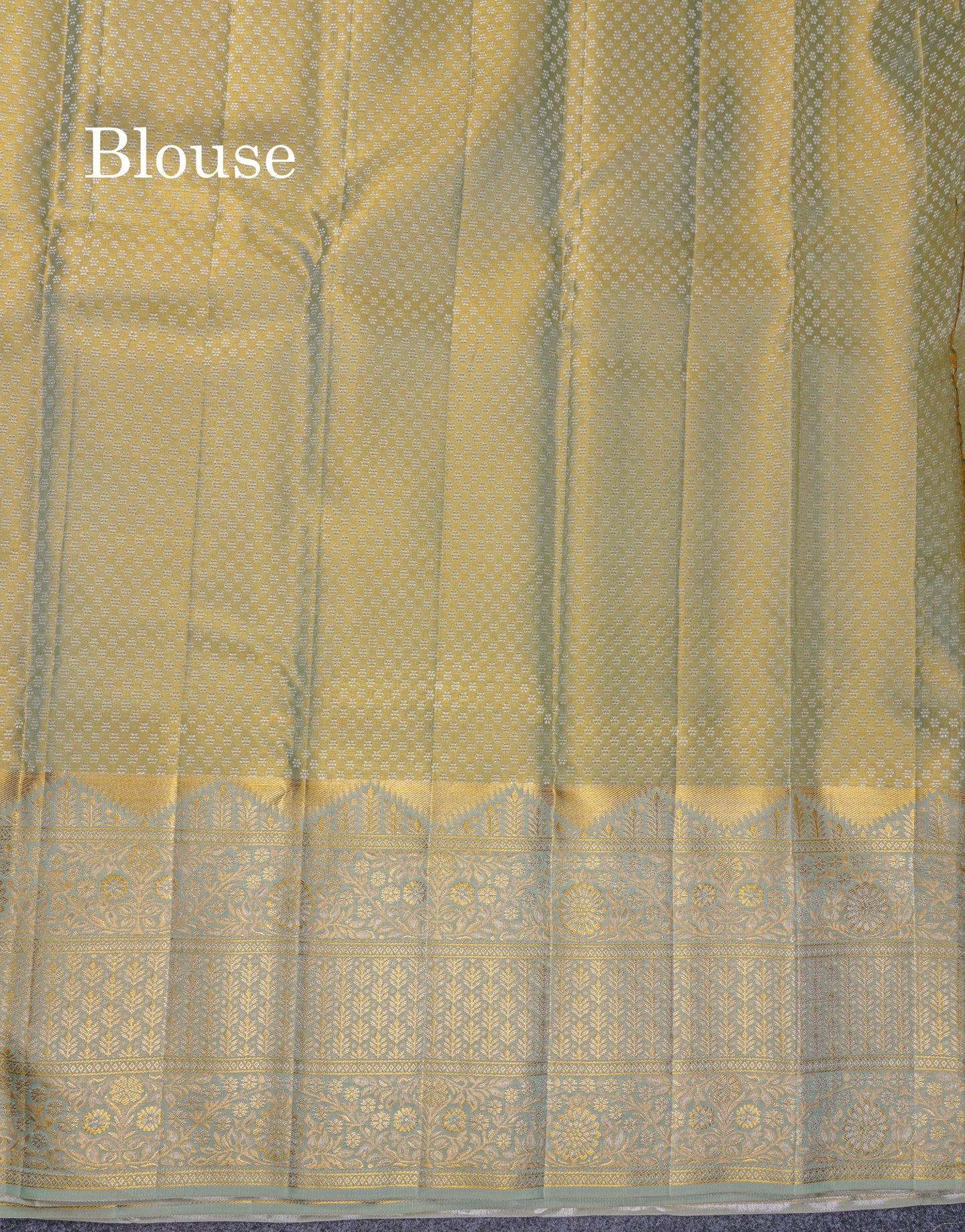 Beautiful Light Green Tissue Bridal Pure Kanjivaram Silk Saree With Contrast Moss Green Fancy Border