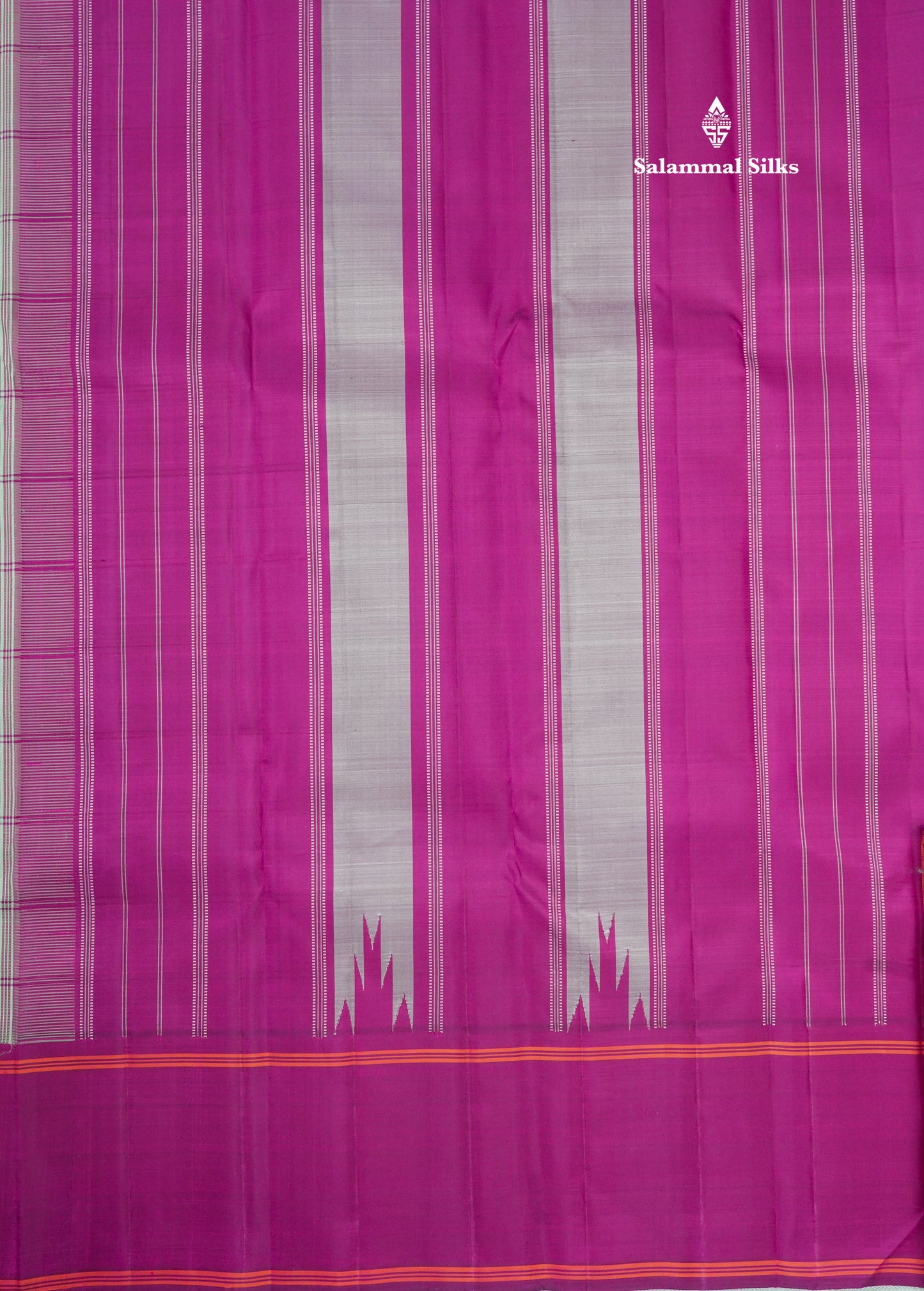 Light Rexona Beautiful Checks Pure Kanjivaram Pure Silk Saree With Traditional Magenta Temple Border