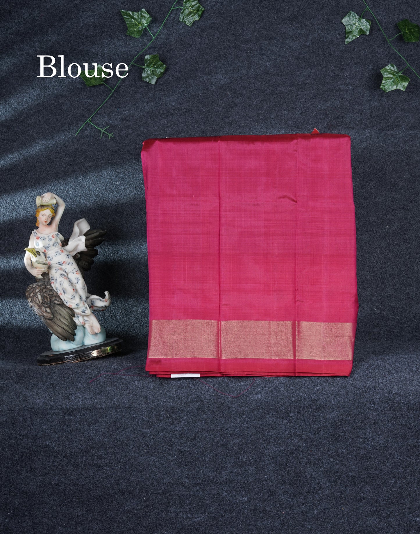 Pure Silk Pattu Pavadai Pochampalli Design (Navy Blue) With Contrast Pink Blouse 22"