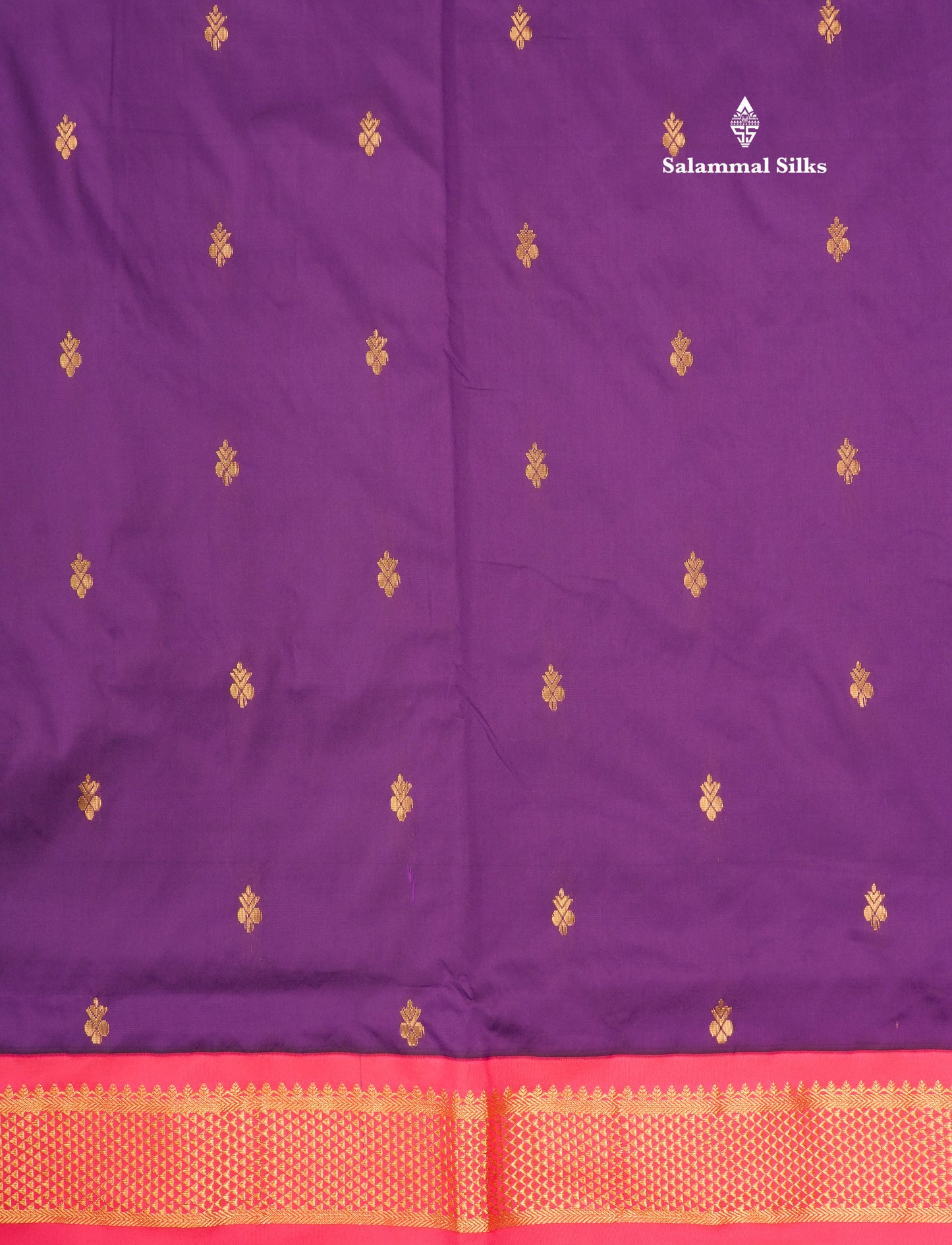 11 Yards Semi Silk Saree Peacock Blue with Contrast Pink Border