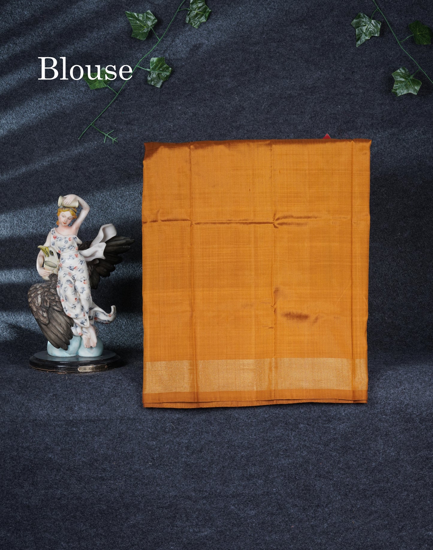 Pure Silk Pattu Pavadai Pochampalli Design (Blue) With Contrast Mustard Yellow Blouse 22"