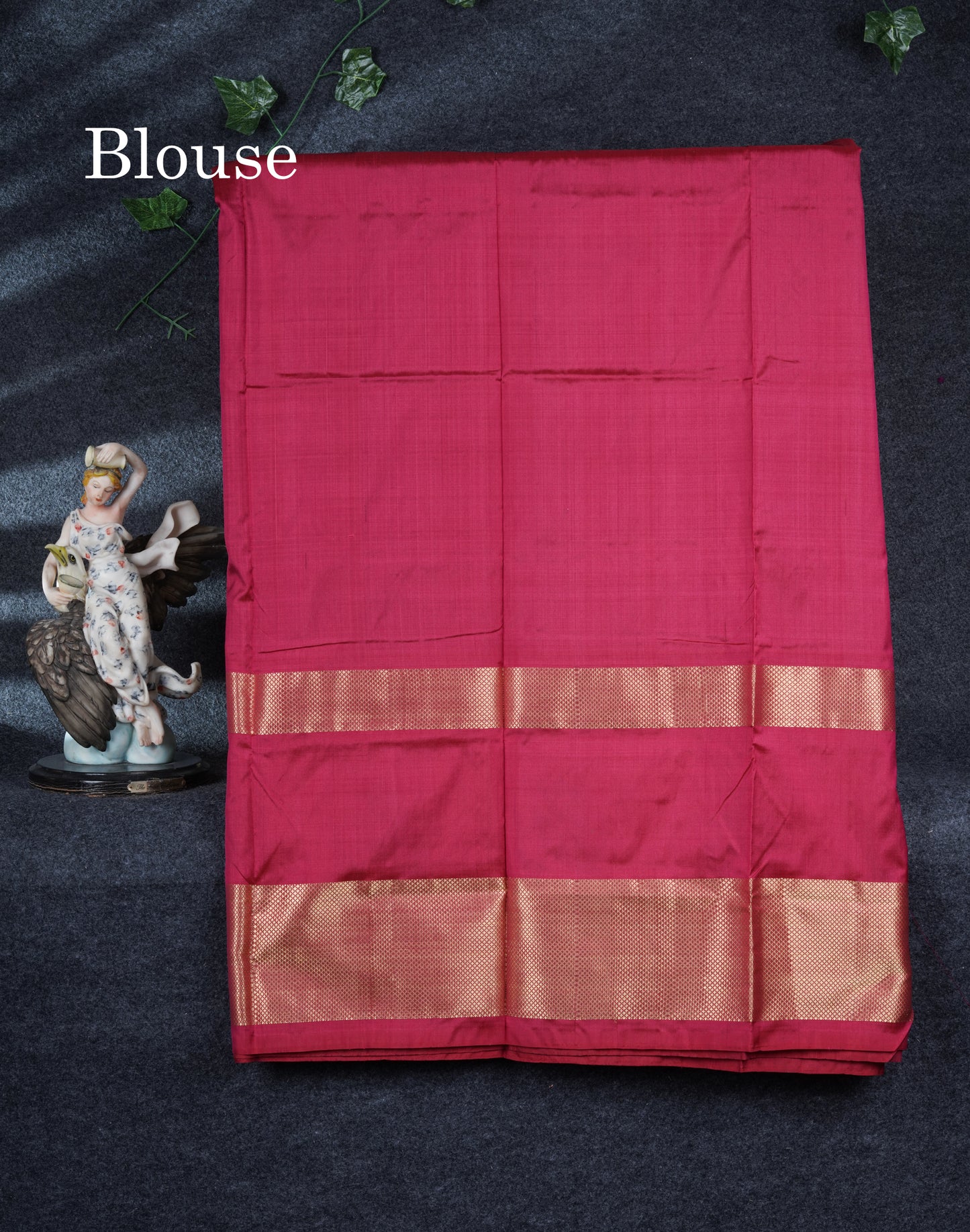 Pure Silk Pattu Pavadai Pochampalli Design (Violet) With Contrast Pink Blouse 46"