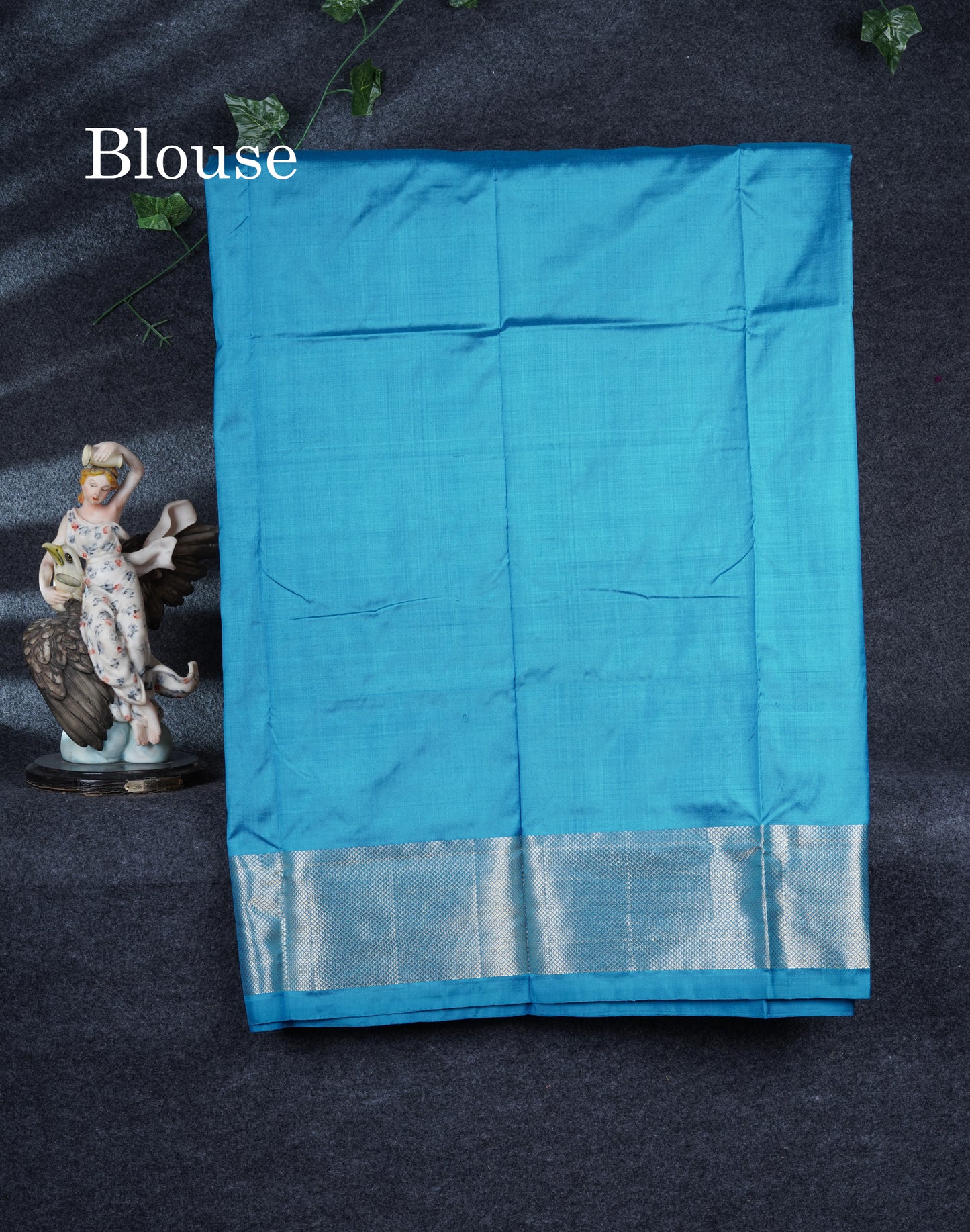 Pure Silk Pattu Pavadai Pochampalli Design (Pink) With Contrast Sky Blue Blouse 46"