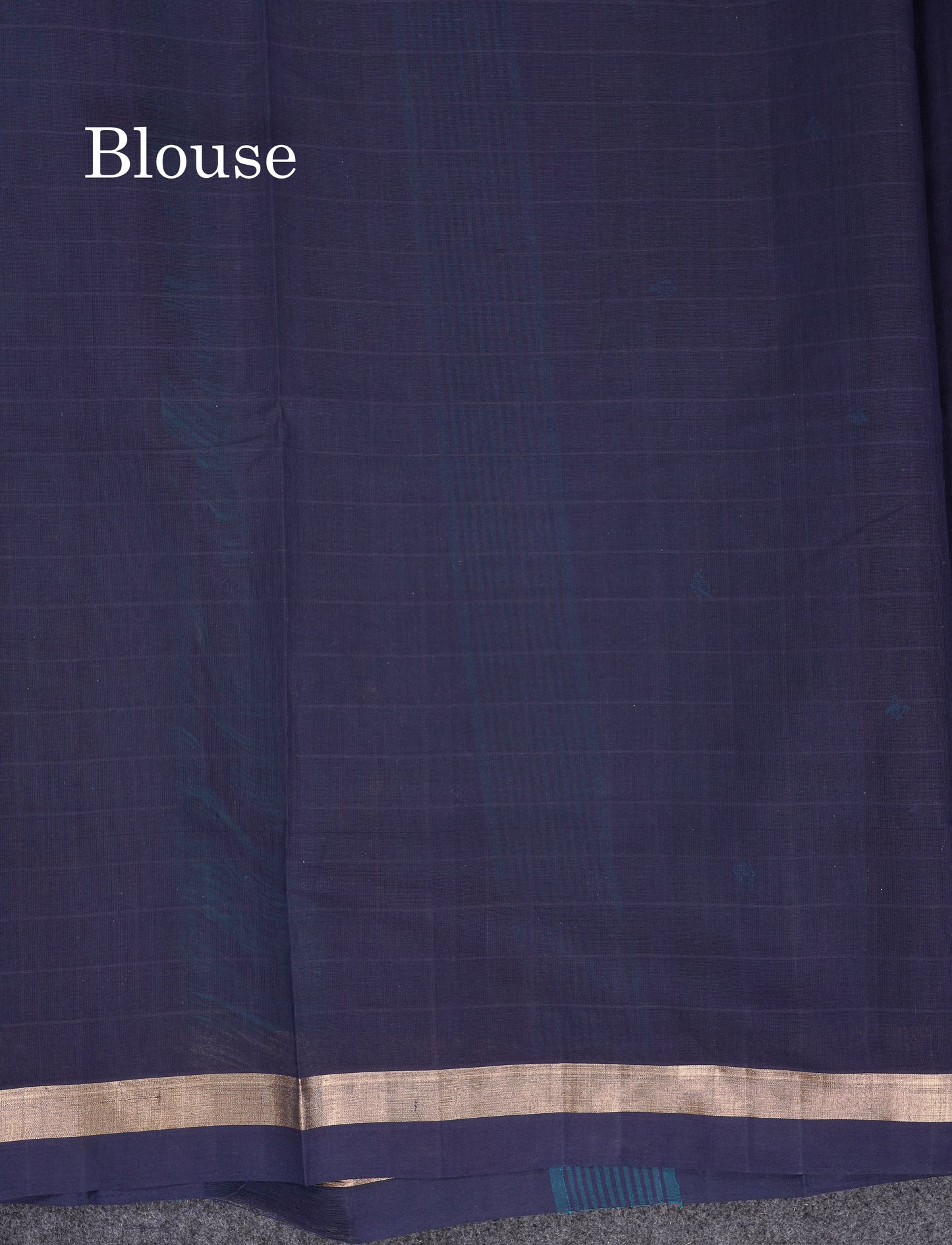 Beautiful Peacock Green Checks With Thread Work Butta Handloom Pure Cotton Saree With Contrast Navy Blue Blouse