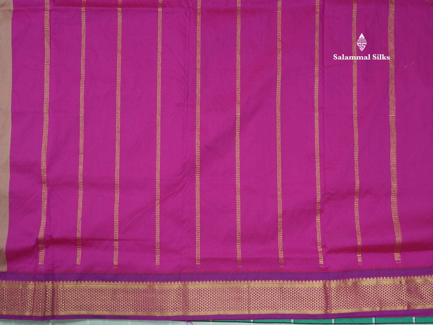 11 Yards Semi Silk Saree Chocolate with Contrast Magenta Border