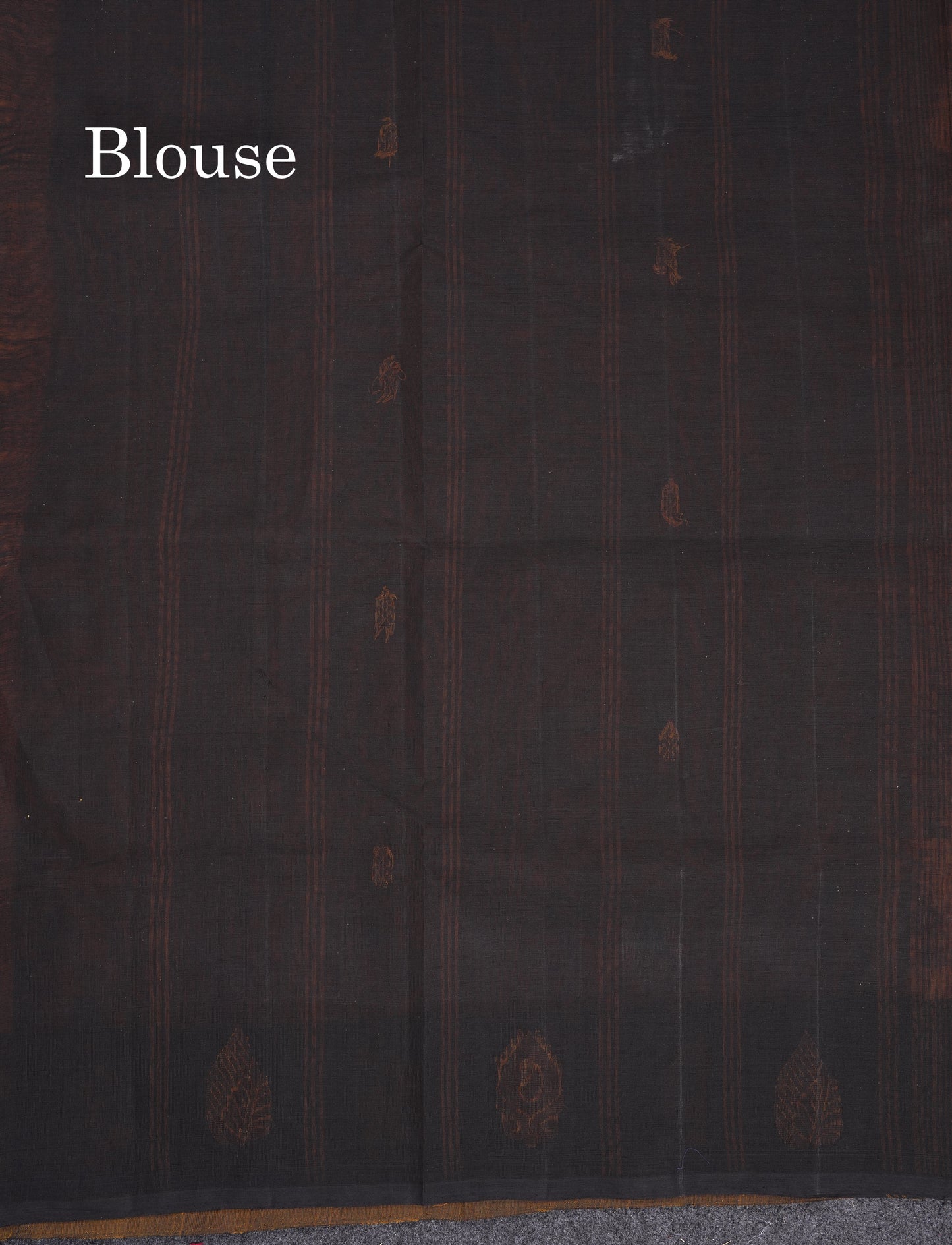 Beautiful Yellow Thread Work Butta Handloom Pure Cotton Saree With Contrast Black Blouse