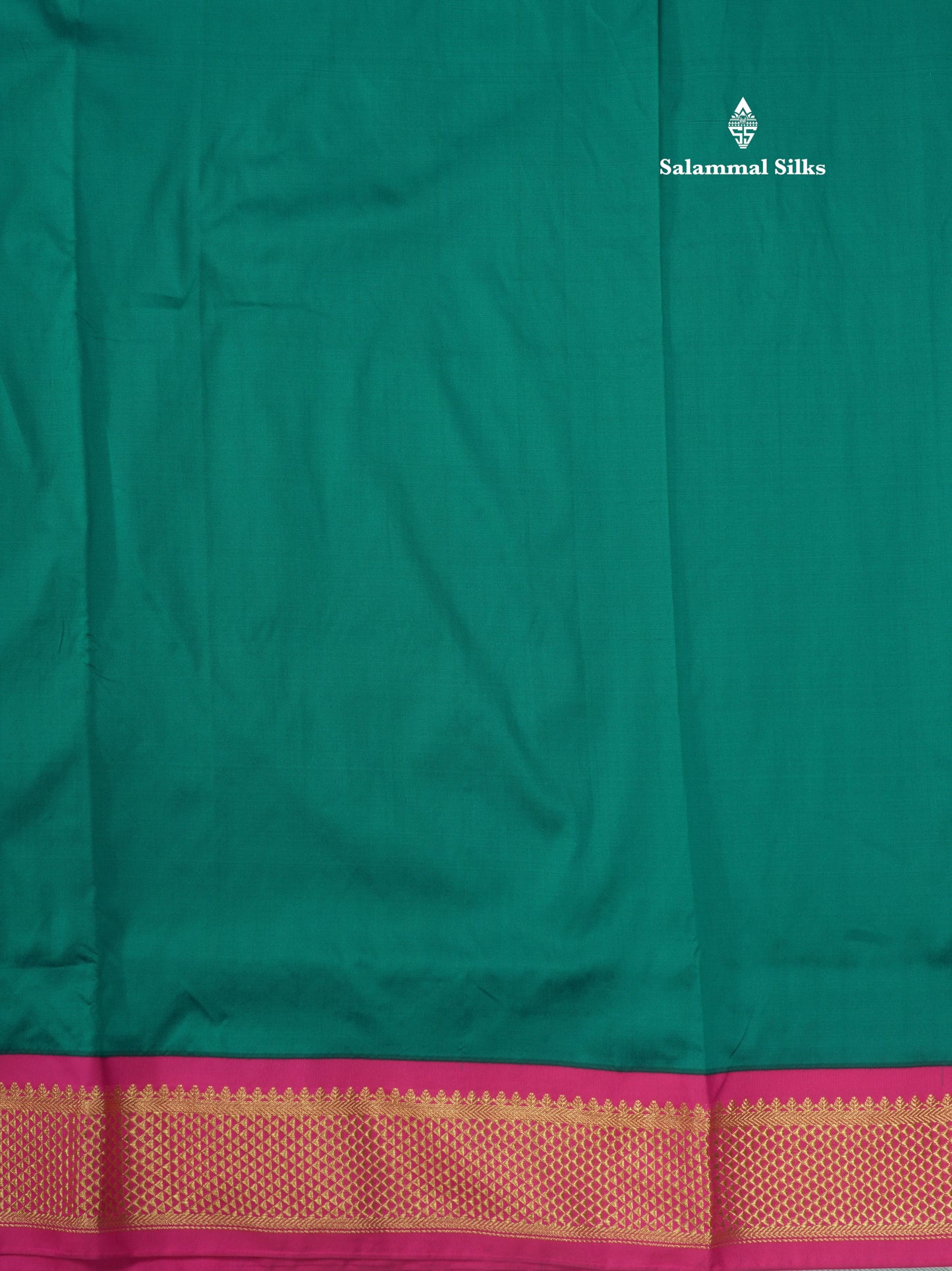 11 Yards Semi Silk Saree Royal Blue with Contrast Pink Border