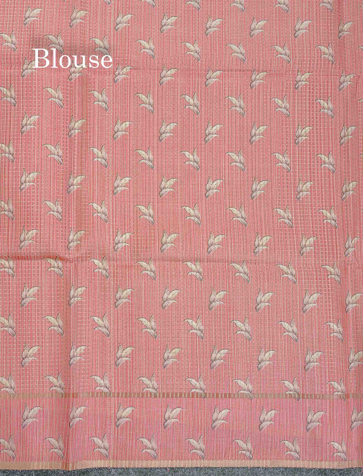 Semi Tussar Saree - Pastel Blue Colour Body With Light Brown Border