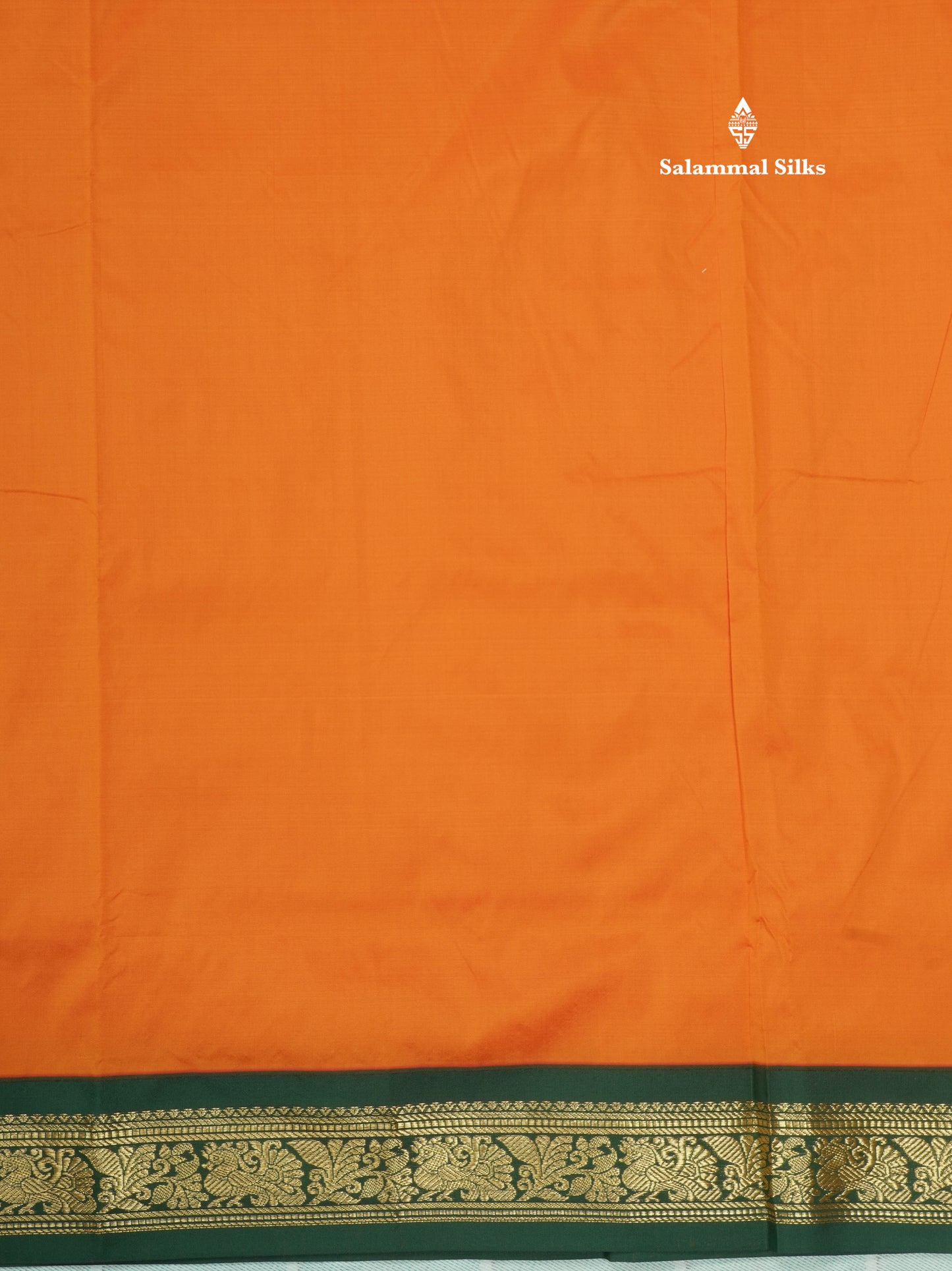 11 Yards Semi Silk Saree Green with Contrast Pink Border