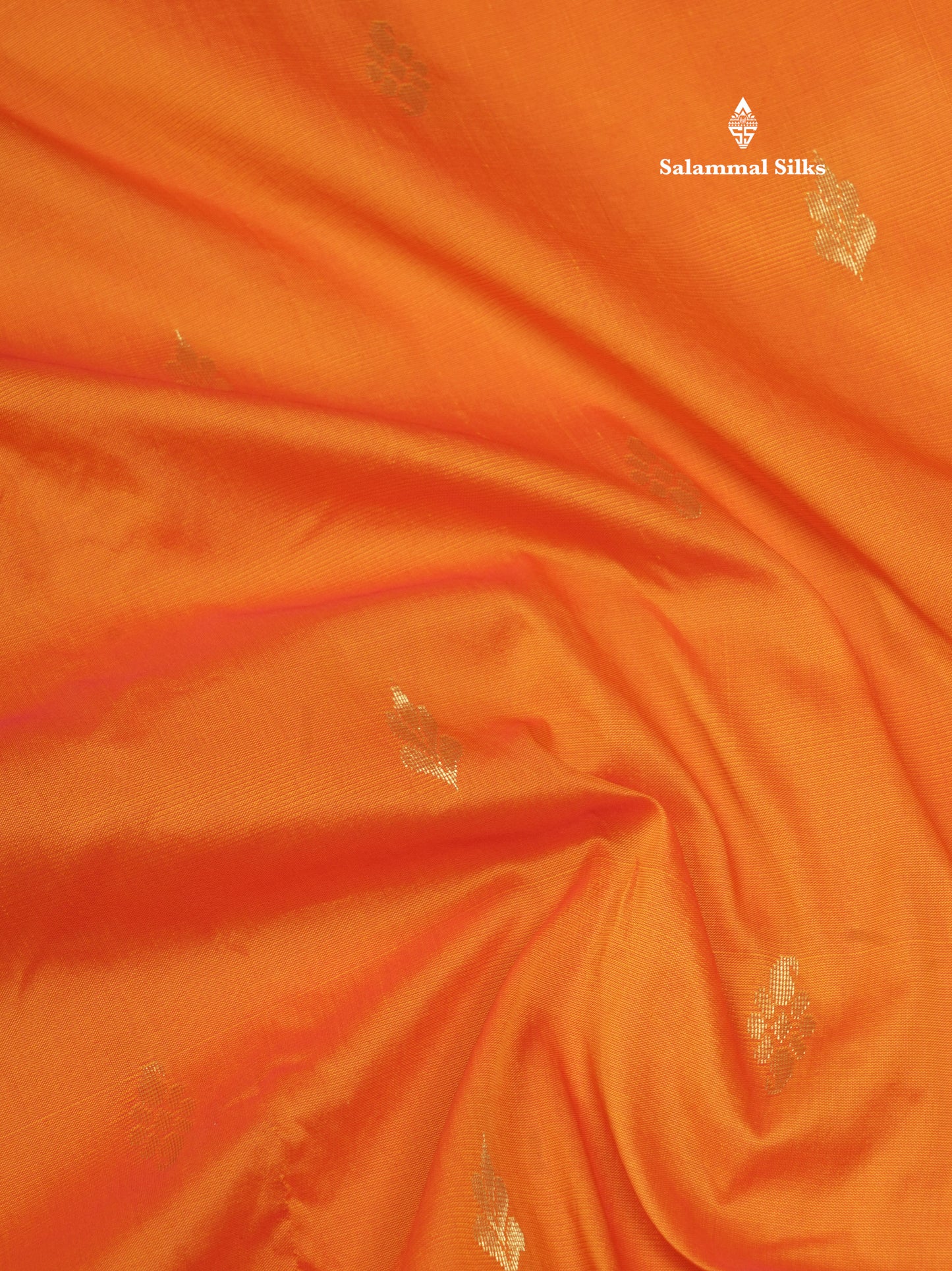 11 Yards Semi Silk Saree Orange with Contrast Bottle Green Border