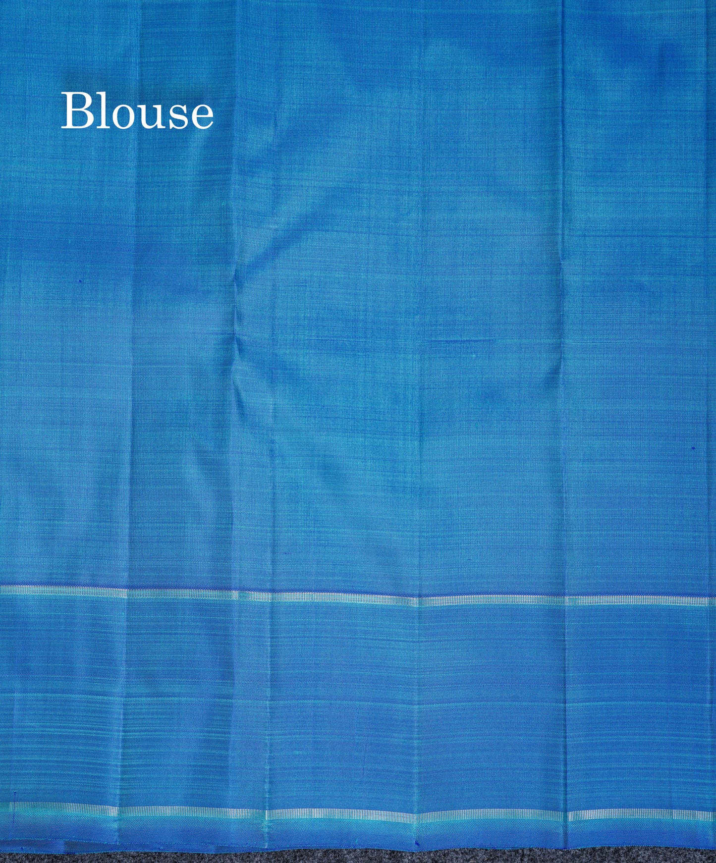 Dual Tone Sapphire Green Pure Kanjivaram Silk Saree Pure Zari with Contrast Blue Traditional Rettapet Border