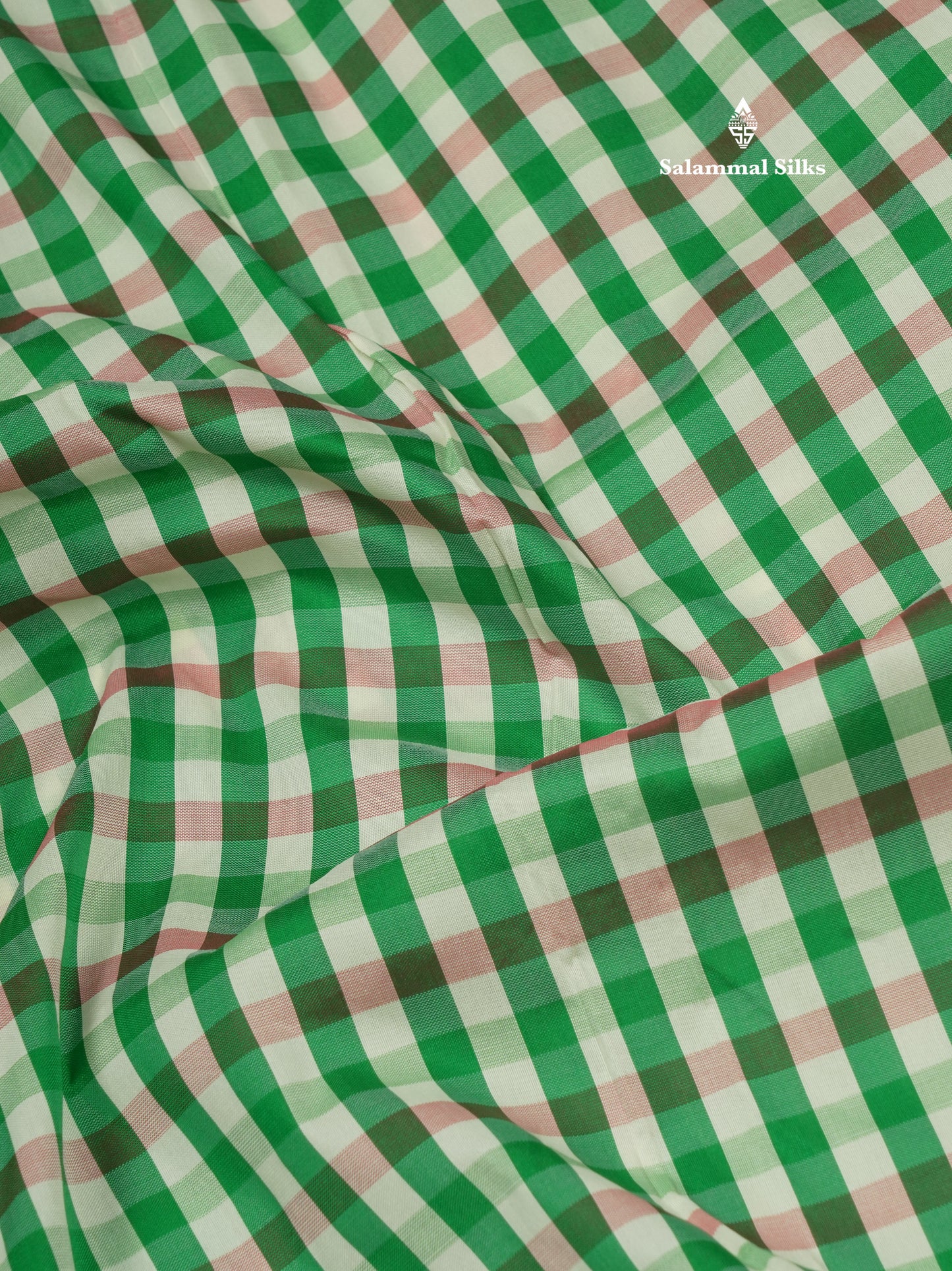 11 Yards Semi Silk Saree Multicolour Checks with Traditional Maroon Border