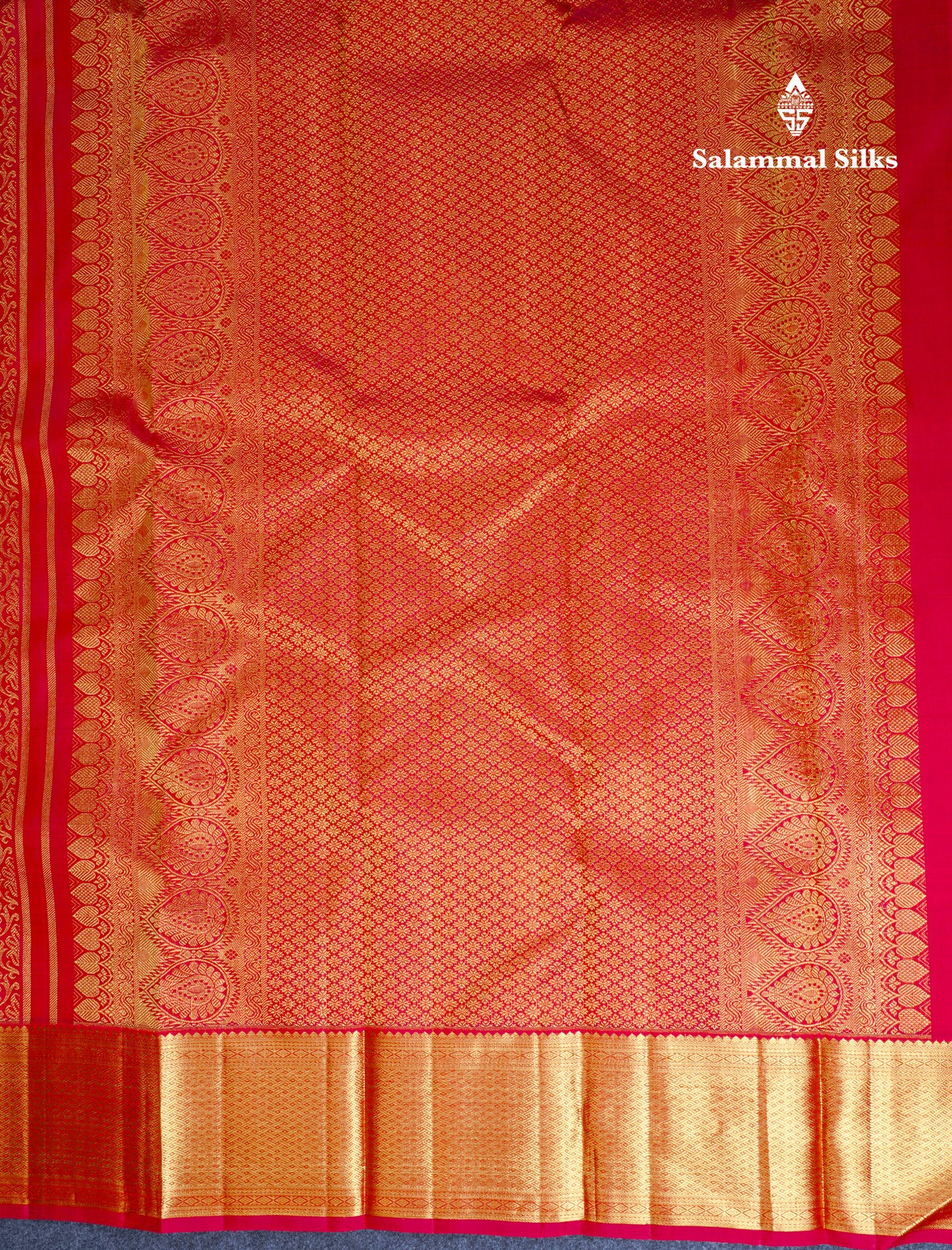 Reddish Maroon Menakari Work Bridal Pure Kanjivaram Silk Saree With Traditional Border
