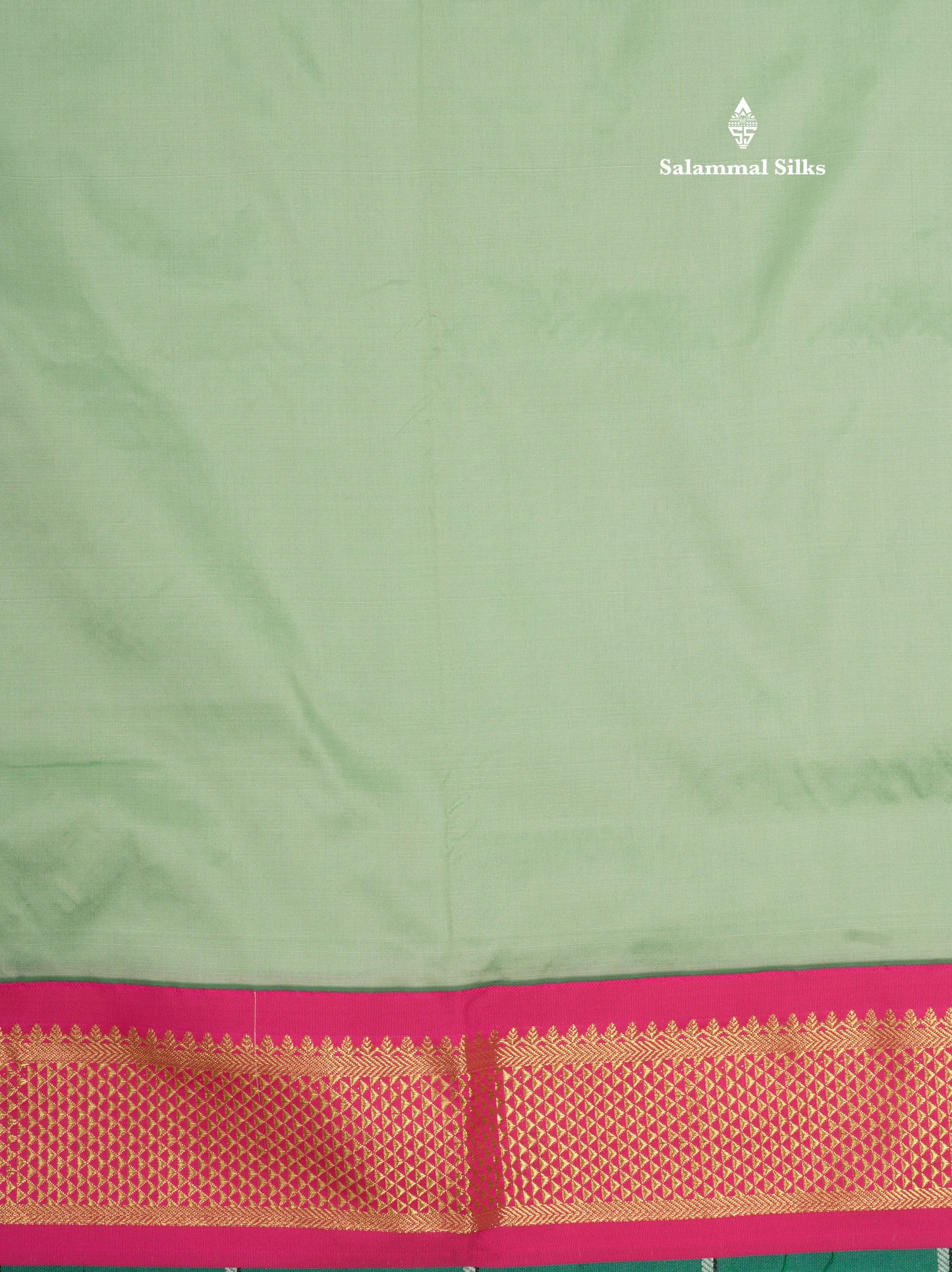 11 Yards Semi Silk Saree Royal Blue with Contrast Pink Border