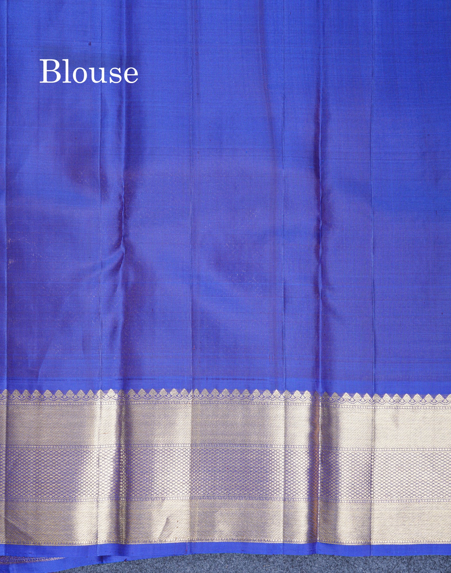 Ramar Blue Bridal Pure Kanjivaram Silk Saree With Contrast Royal Blue Border