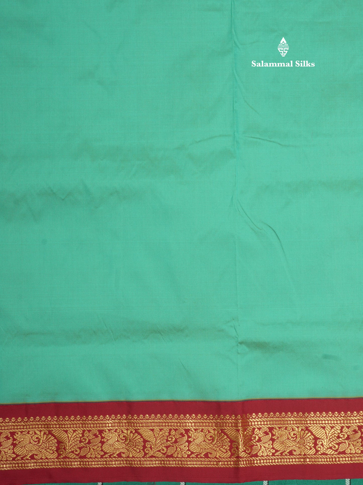 11 Yards Semi Silk Saree Green with Contrast Pink Border