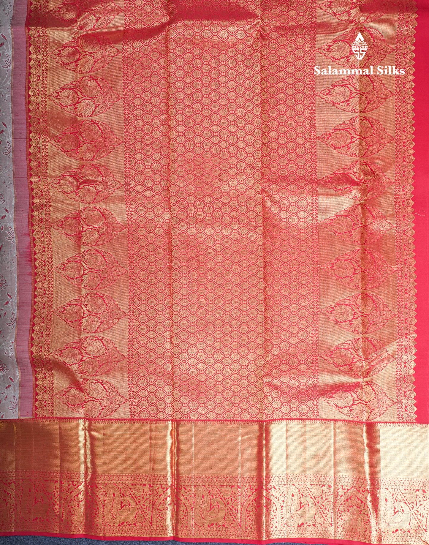 Half White Bridal Pure Kanjivaram Silk Saree With Contrast Reddish Maroon Long Traditional Border