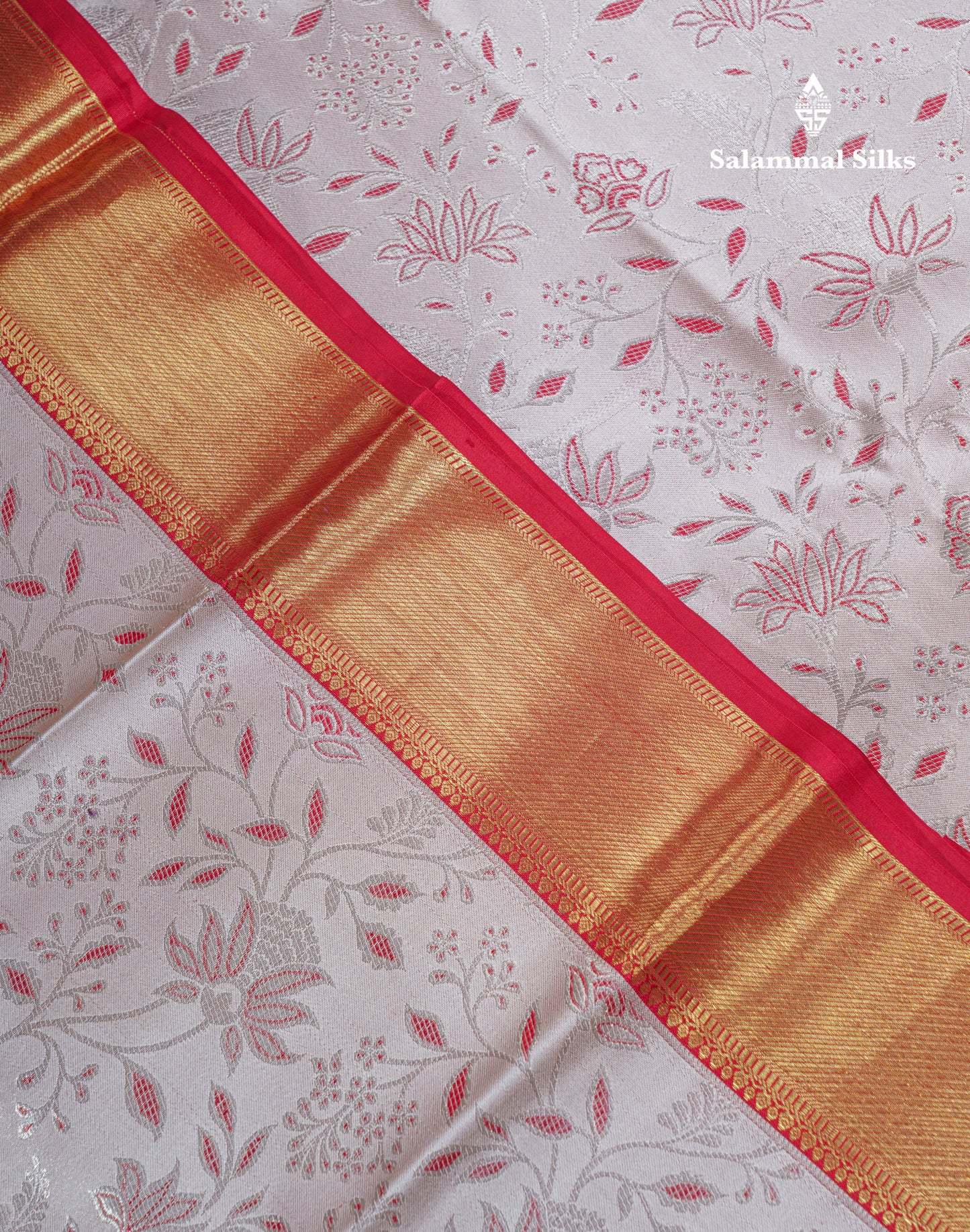 Half White Bridal Pure Kanjivaram Silk Saree With Contrast Reddish Maroon Long Traditional Border