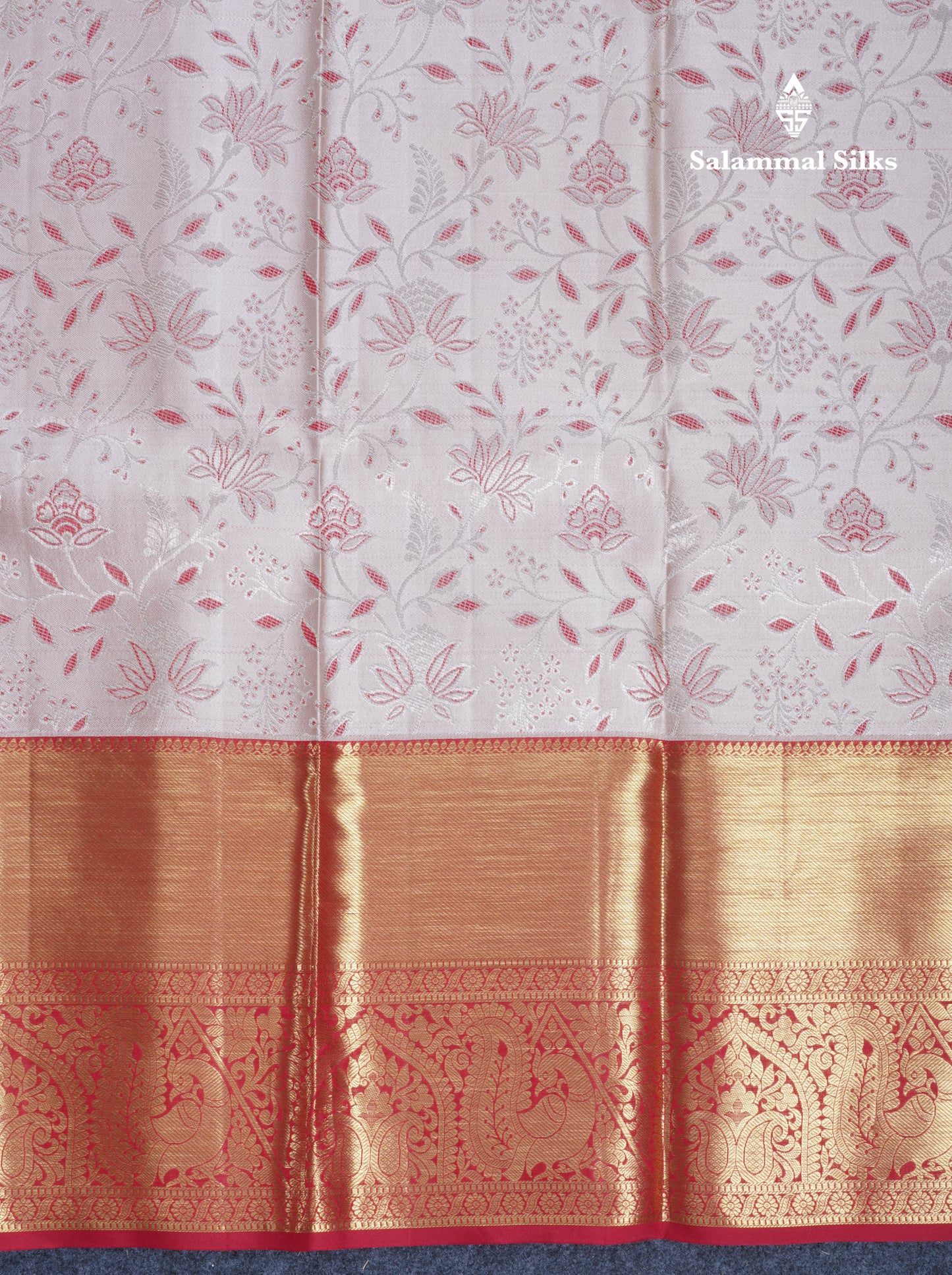Half White Bridal Pure Kanjivaram Silk Saree With Contrast Reddish Maroon Long Traditional Border