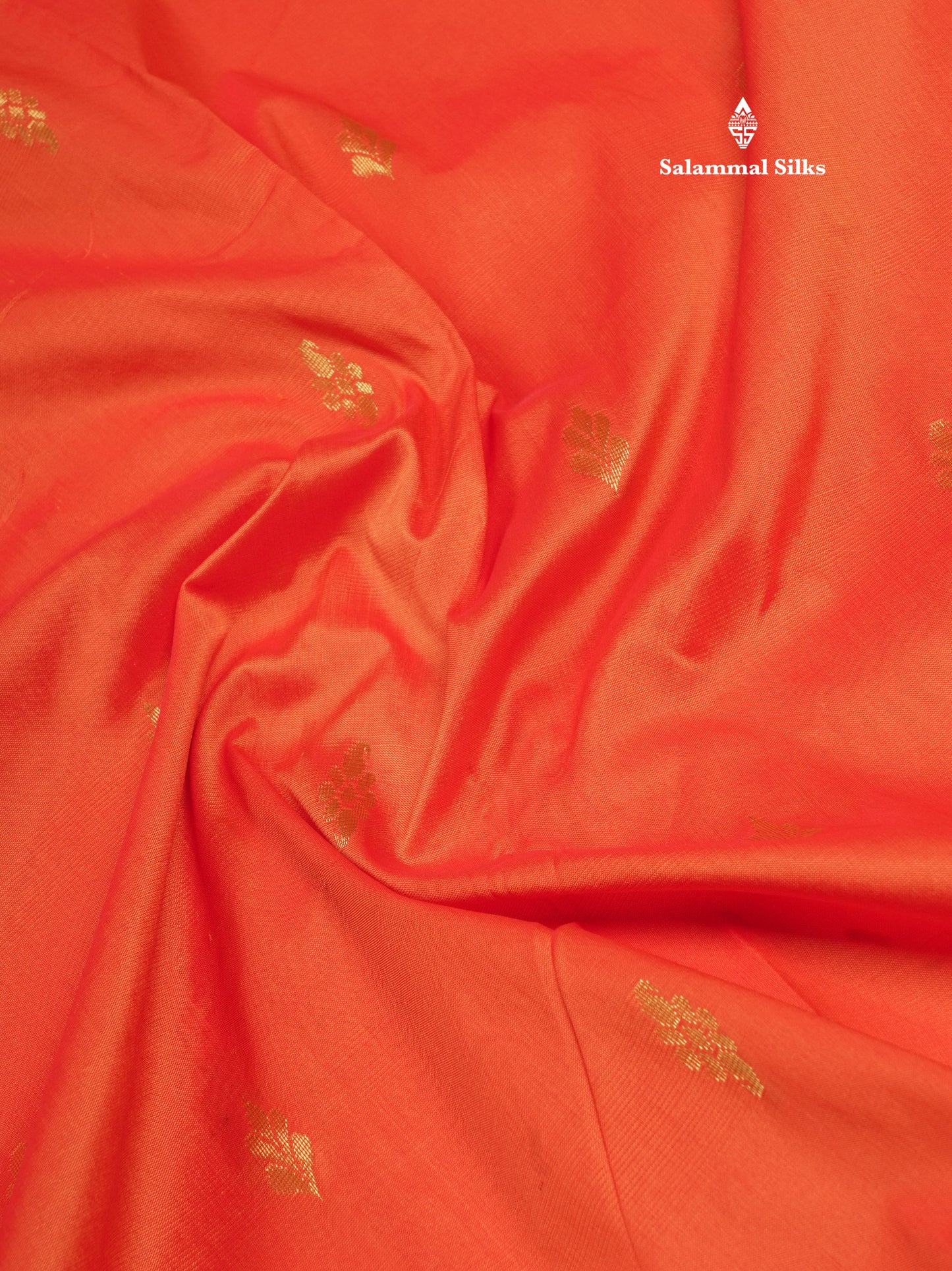 11 Yards Semi Silk Saree Orange with Contrast Bottle Green Border